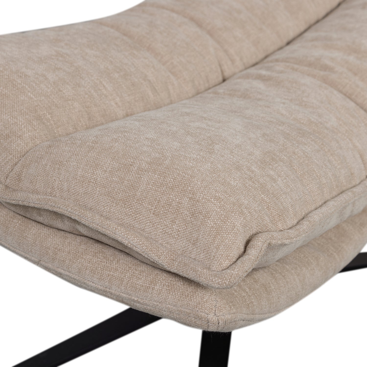 Poltrona girevole con poggiapiedi in tessuto Kube 100x74 cm