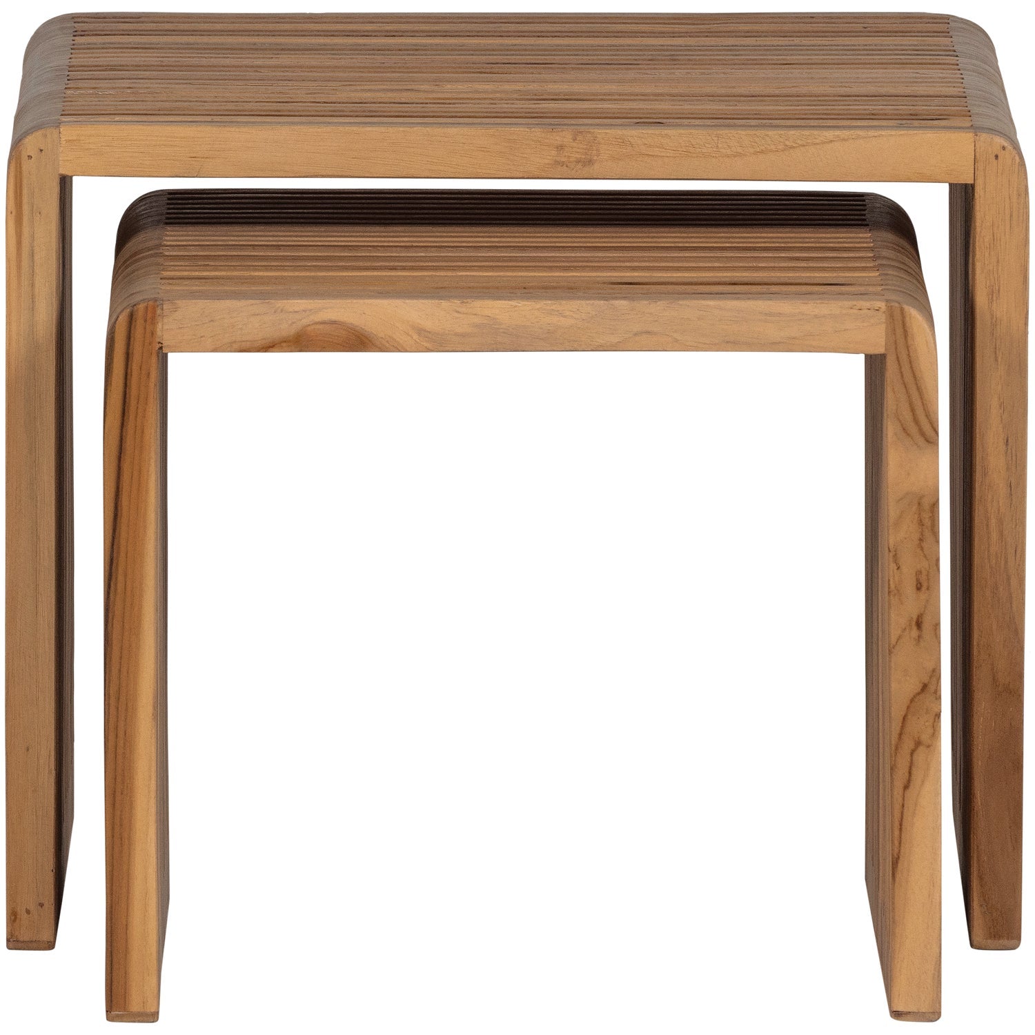 Set 2 tavolini in legno di teak Jasmijn