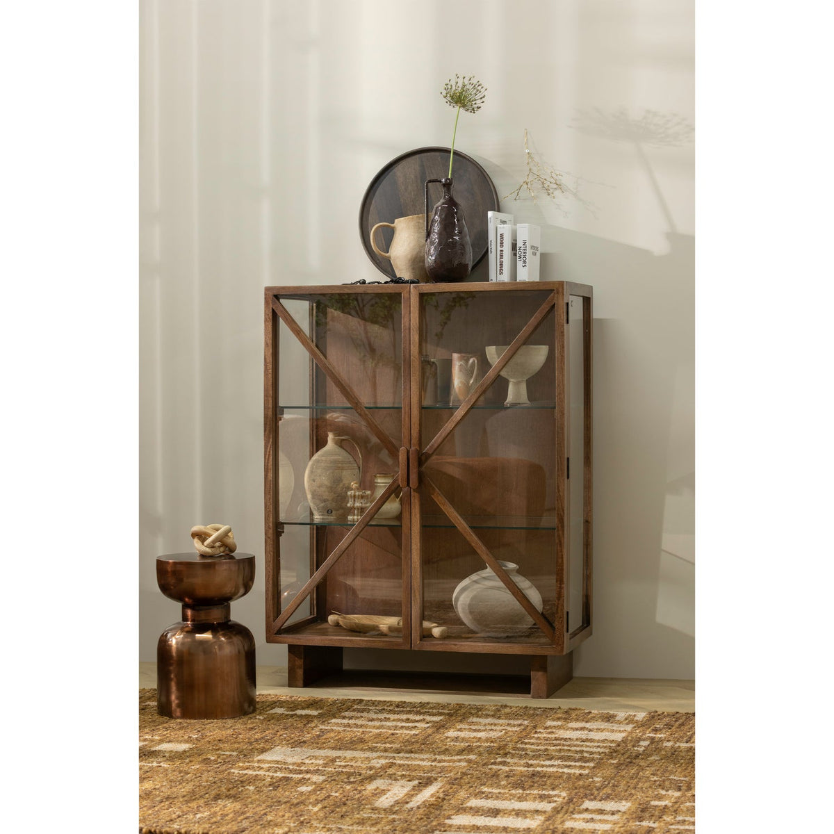 Vaso in alluminio marrone Indre 18x36 cm