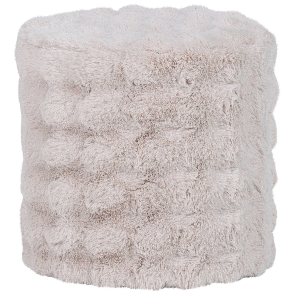 Pouf in tessuto bianco Olven 46x46 cm