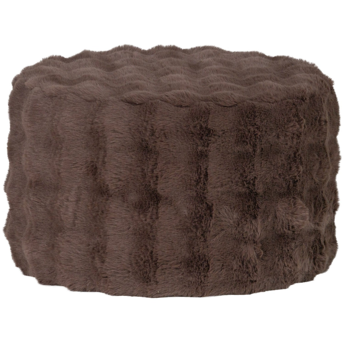 Pouf basso in tessuto marrone Olven 60x36 cm