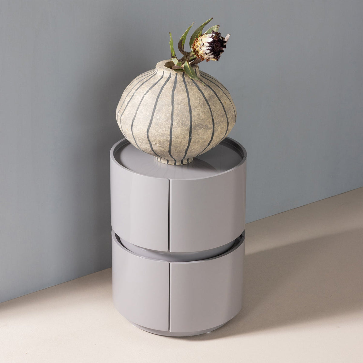 Comodino 1 cassetto grigio chiaro Hale 40x50 cm