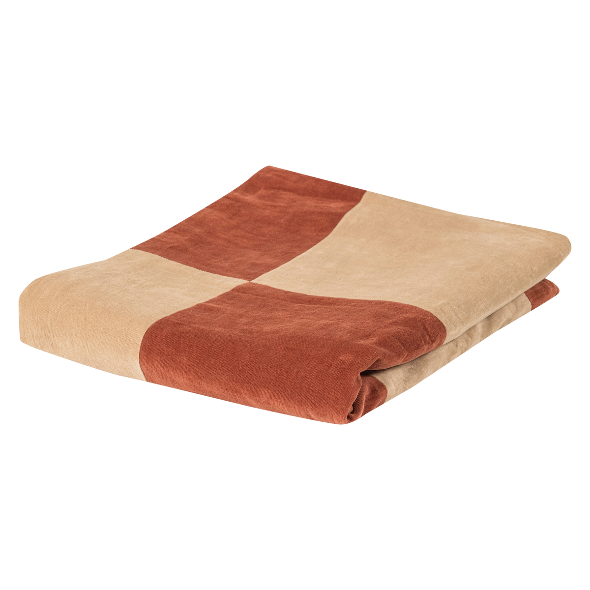 Plaid in cotone Ruggine/beige Essence 130x170 cm