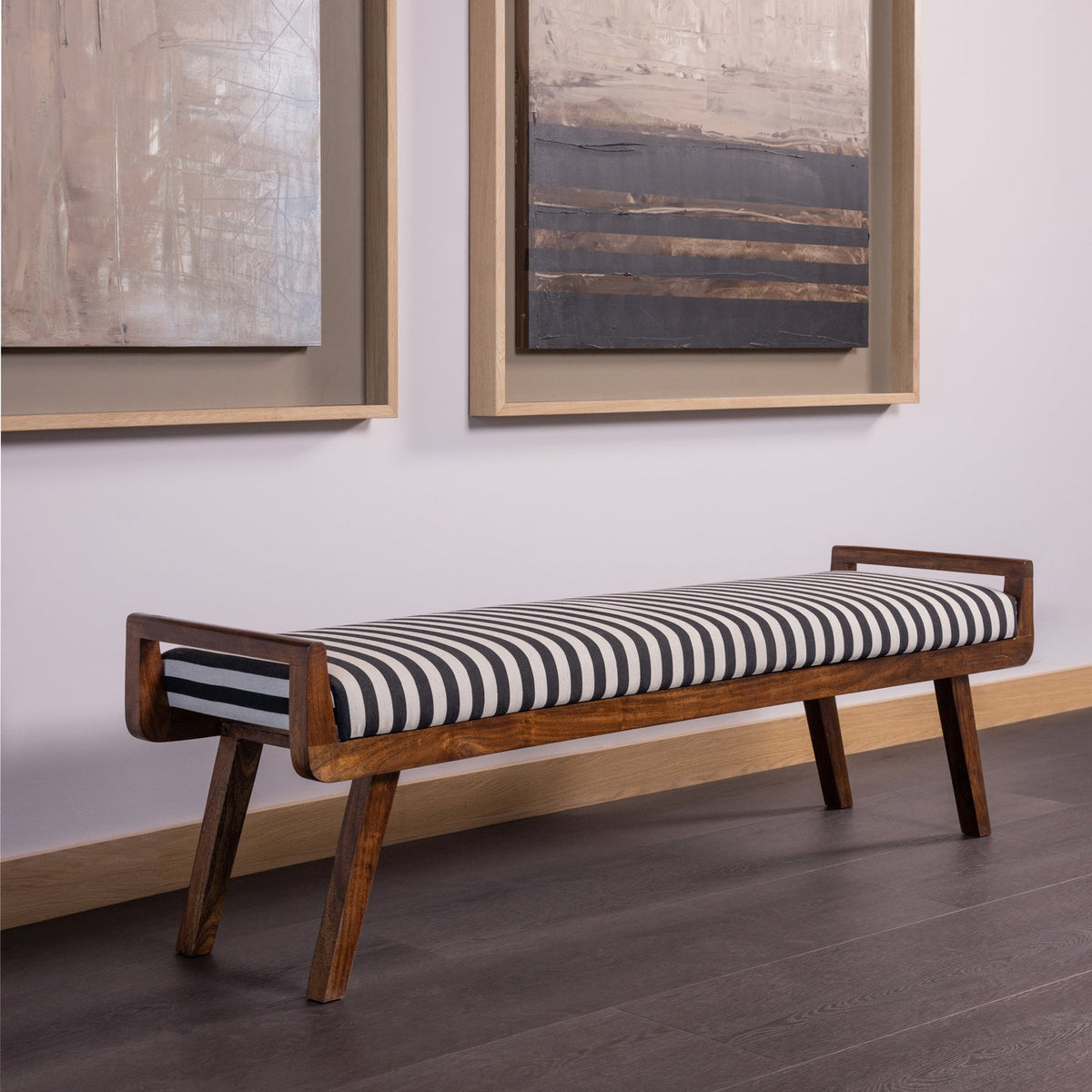Panca in legno di acacia Nodar 157x48 cm