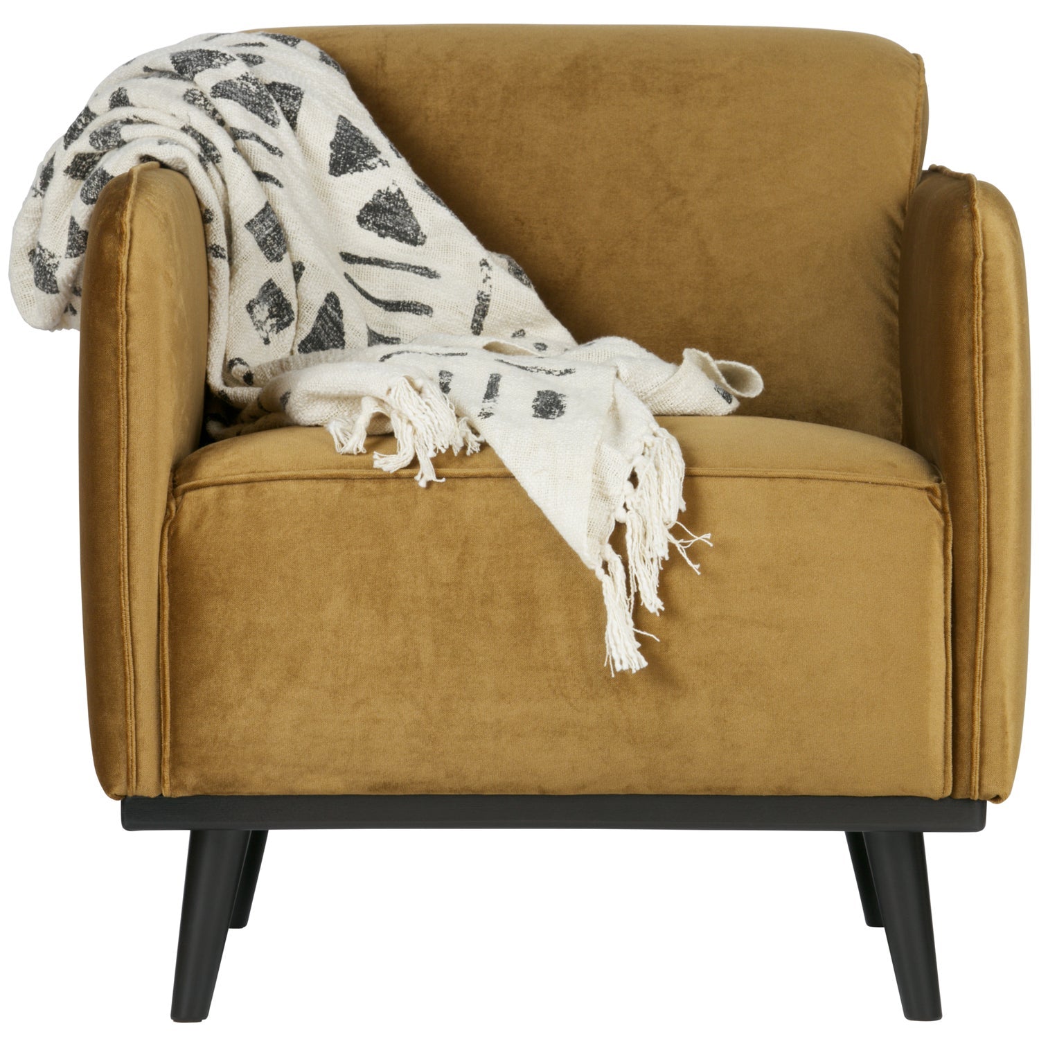 Poltrona in velluto con braccioli Statement 72x77 cm