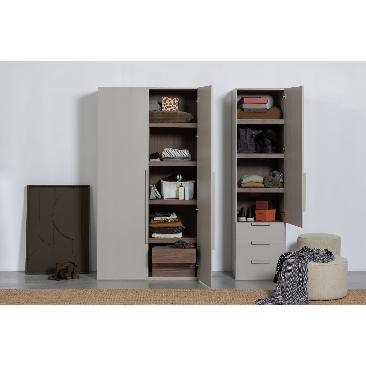Cappottiera 2 ante 2 cassetti in legno Rens 210x110 cm