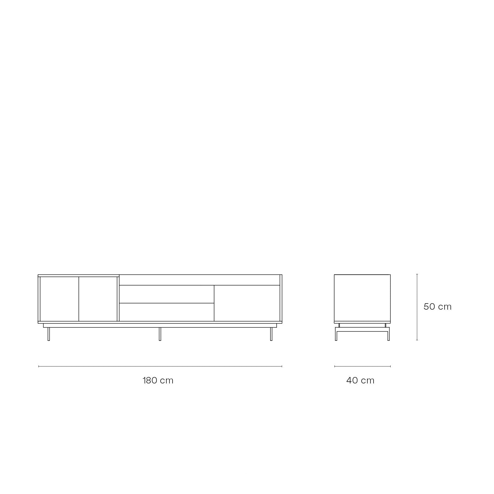 Mobile TV rovere/grigio chiaro Valley di Teulat 180x40 cm