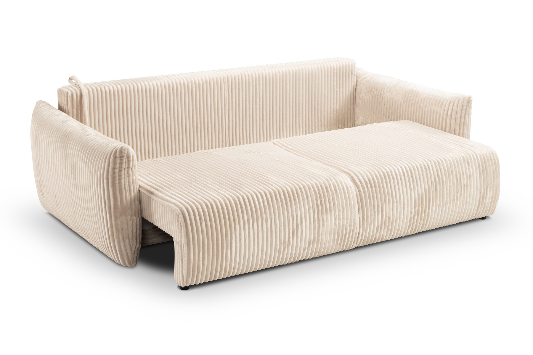 Divano letto in tessuto cannettato cashmere Marsiglia 240x108/145 cm