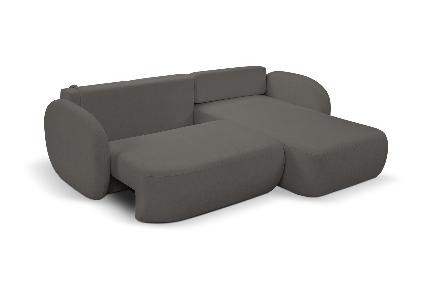 Divano letto angolare in tessuto bouclè Madrid 248x174 cm
