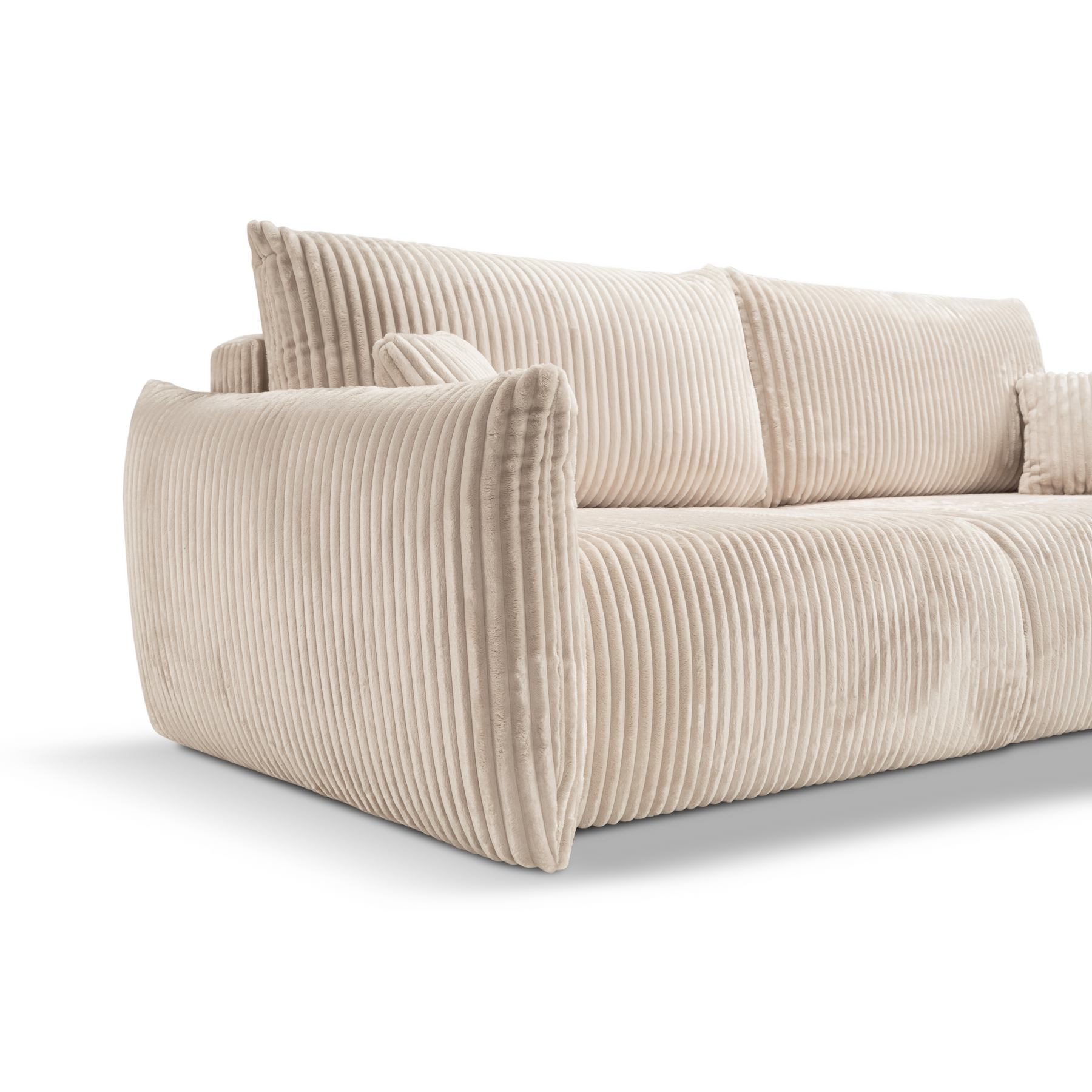 Divano letto in tessuto cannettato cashmere Marsiglia 240x108/145 cm