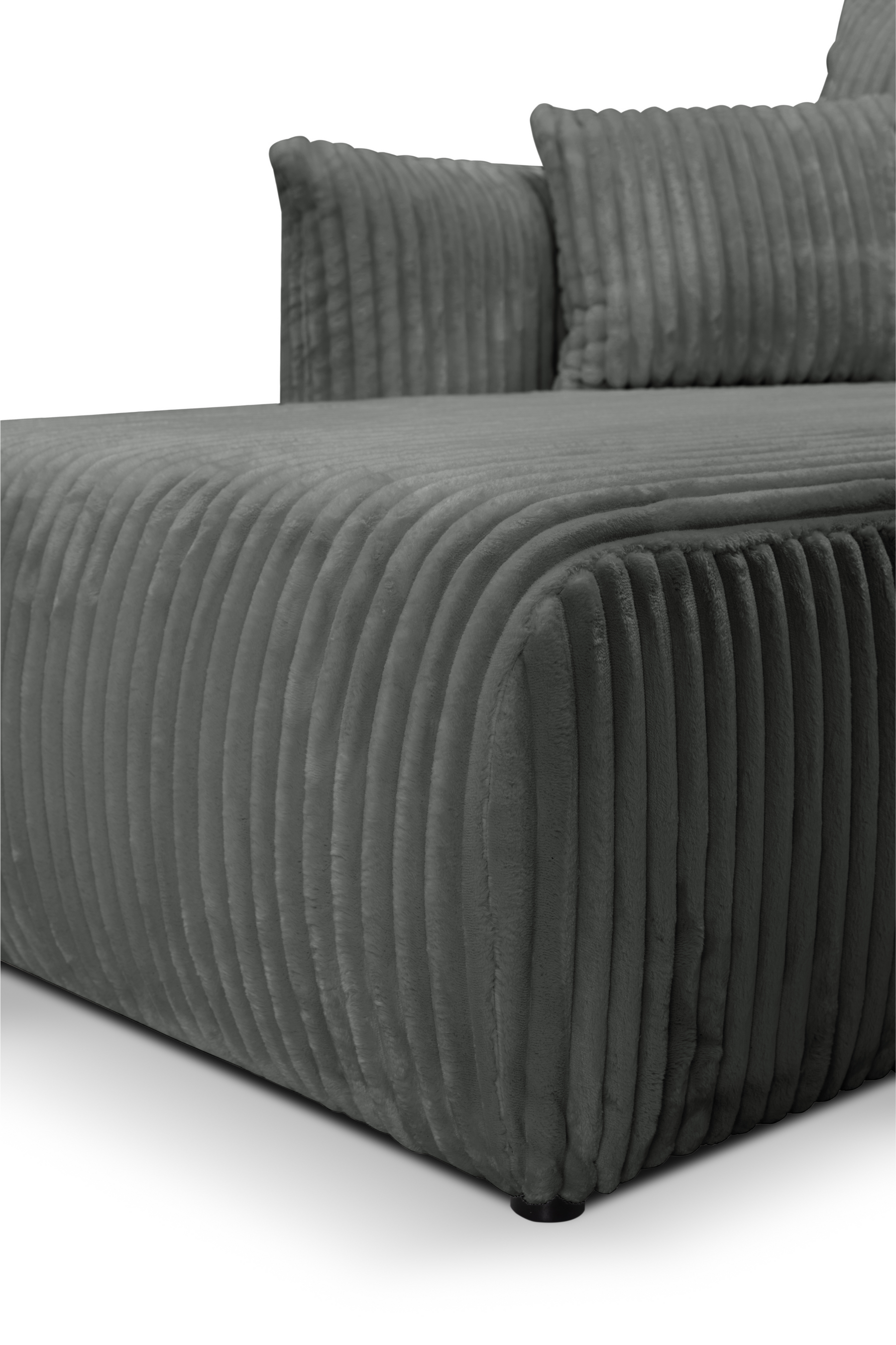 Divano letto angolare in tessuto cannettato Parigi 257x111/177 cm