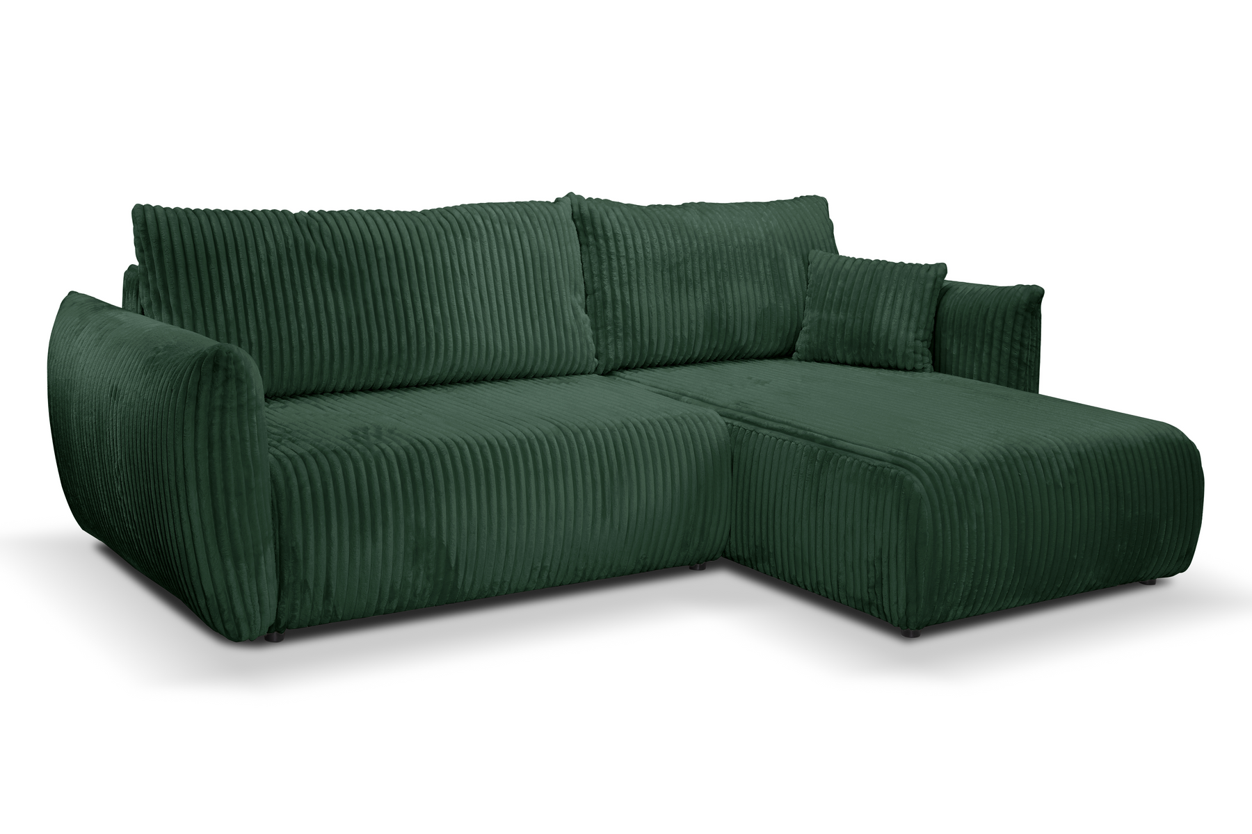 Divano letto angolare in tessuto cannettato Parigi 257x111/177 cm