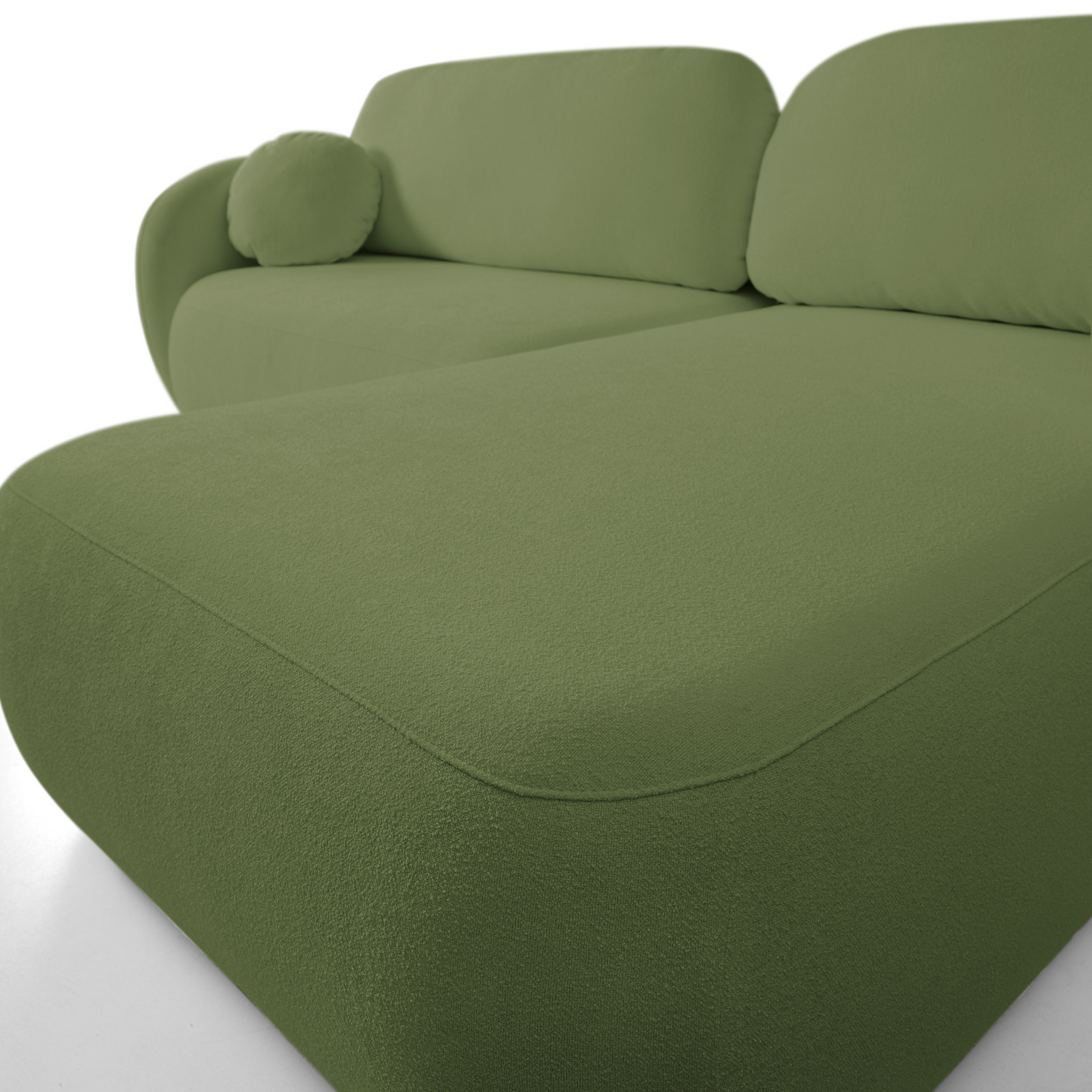 Divano letto angolare in tessuto bouclè Madrid 248x174 cm