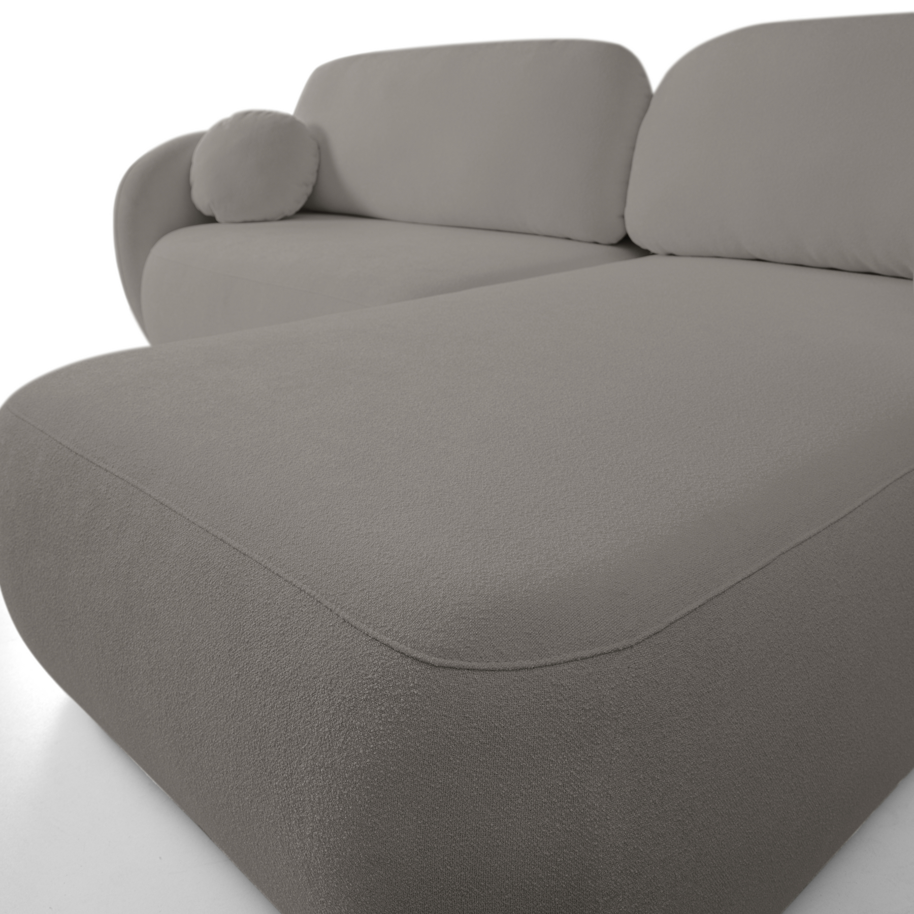 Divano letto angolare in tessuto bouclè Madrid 248x174 cm