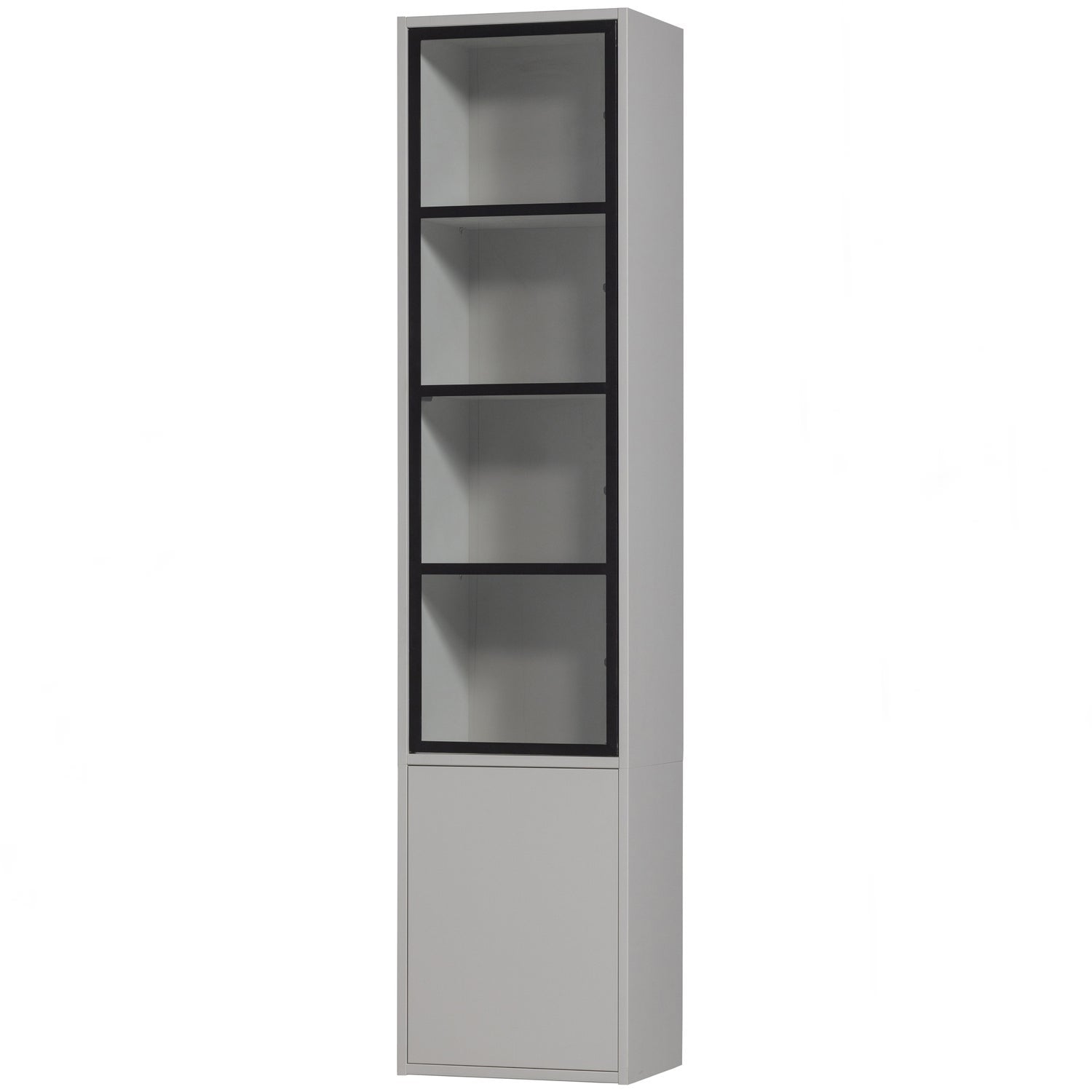 Vetrina 2 ante in pino grigio nebbia Basic 230x52,5 cm