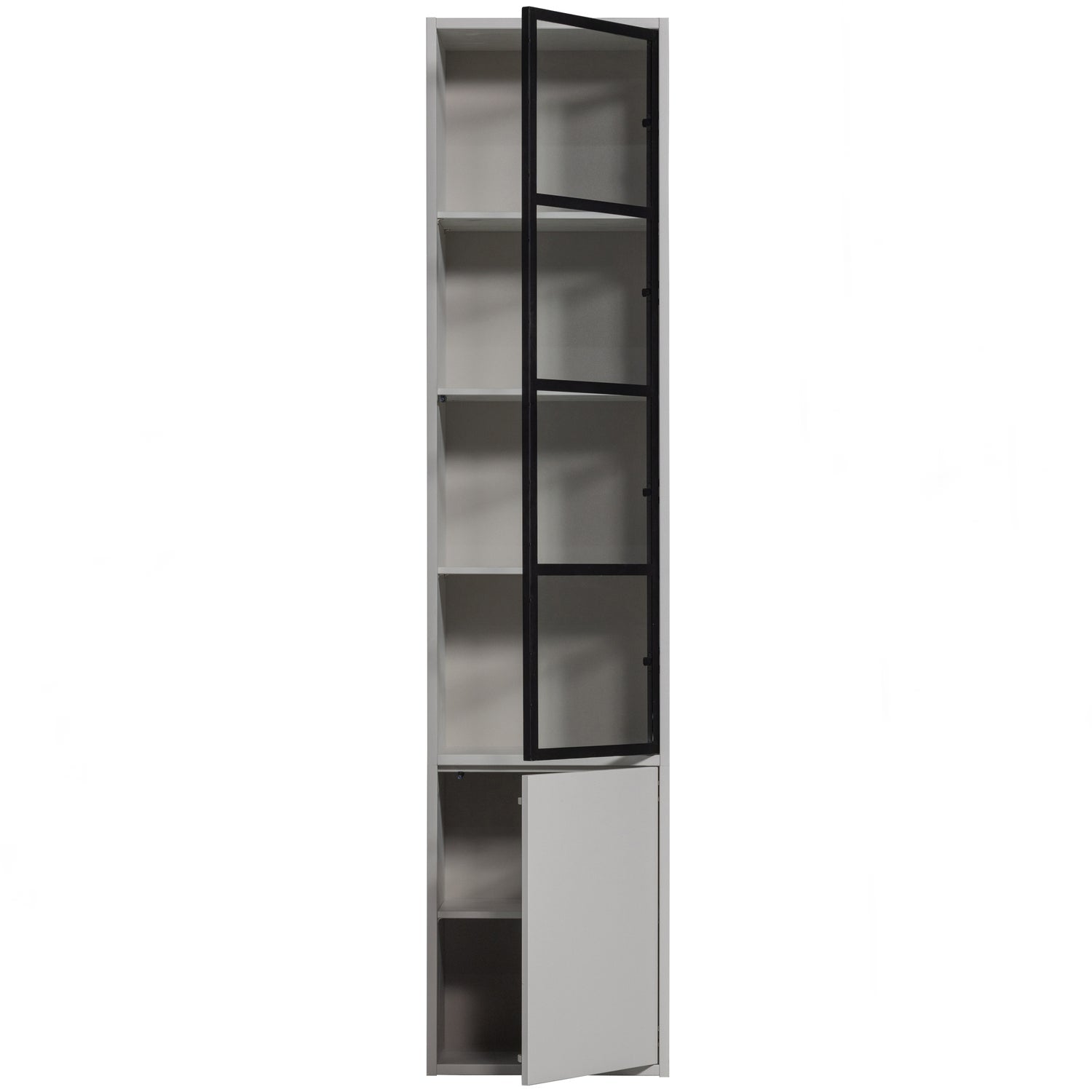 Vetrina 2 ante in pino grigio nebbia Basic 230x52,5 cm