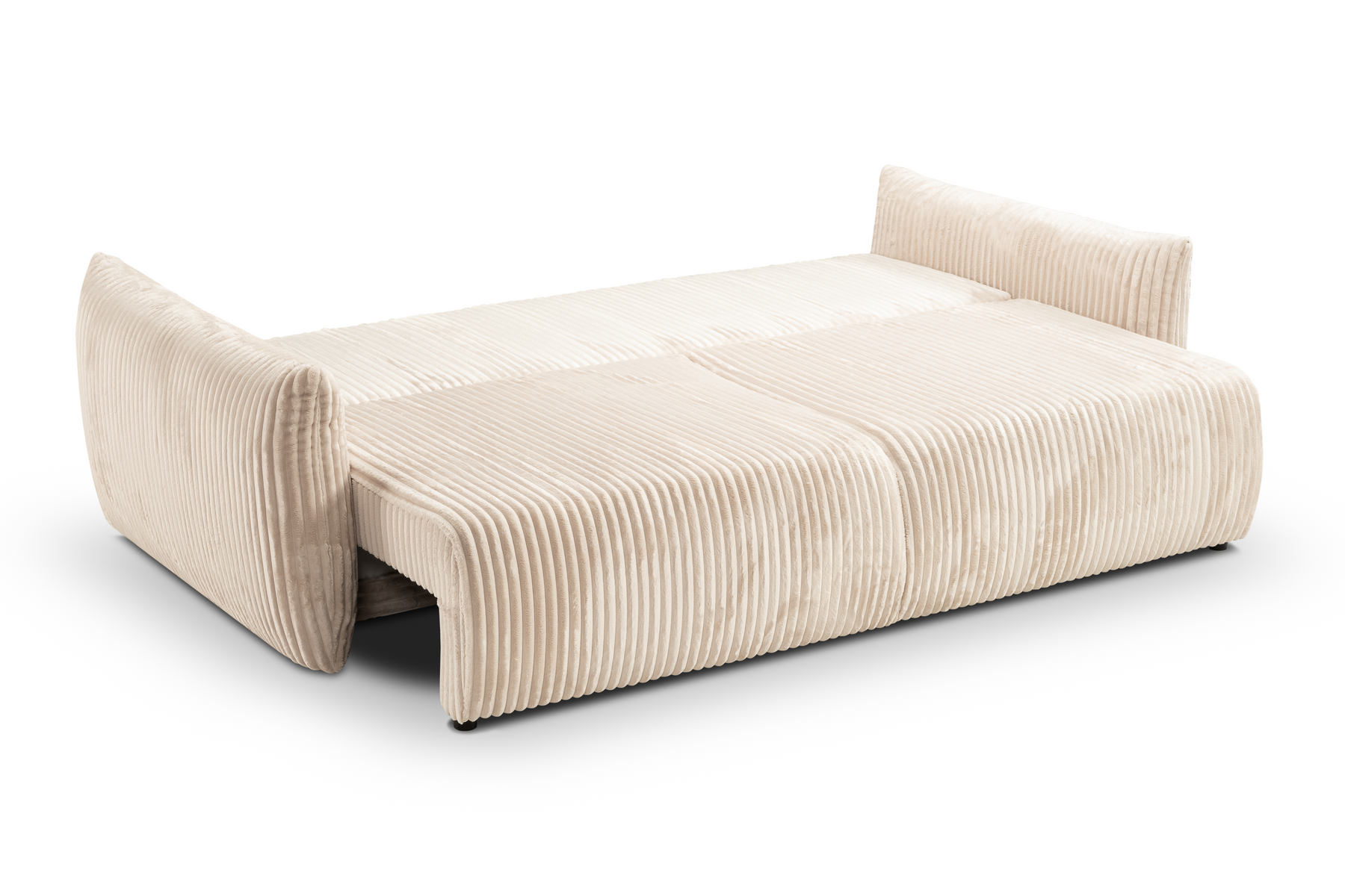 Divano letto in tessuto cannettato cashmere Marsiglia 240x108/145 cm