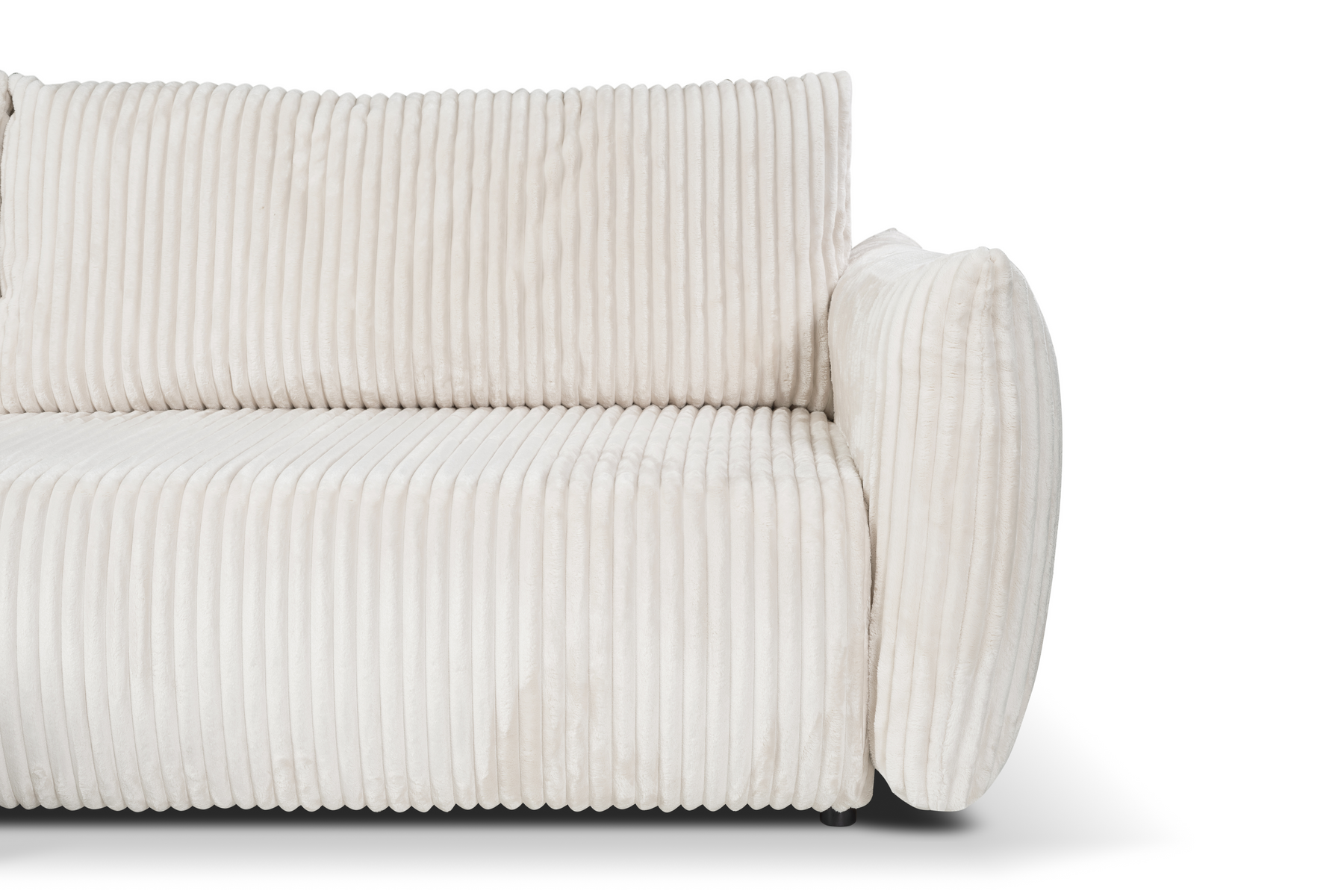 Divano letto angolare in tessuto cannettato Parigi 257x111/177 cm