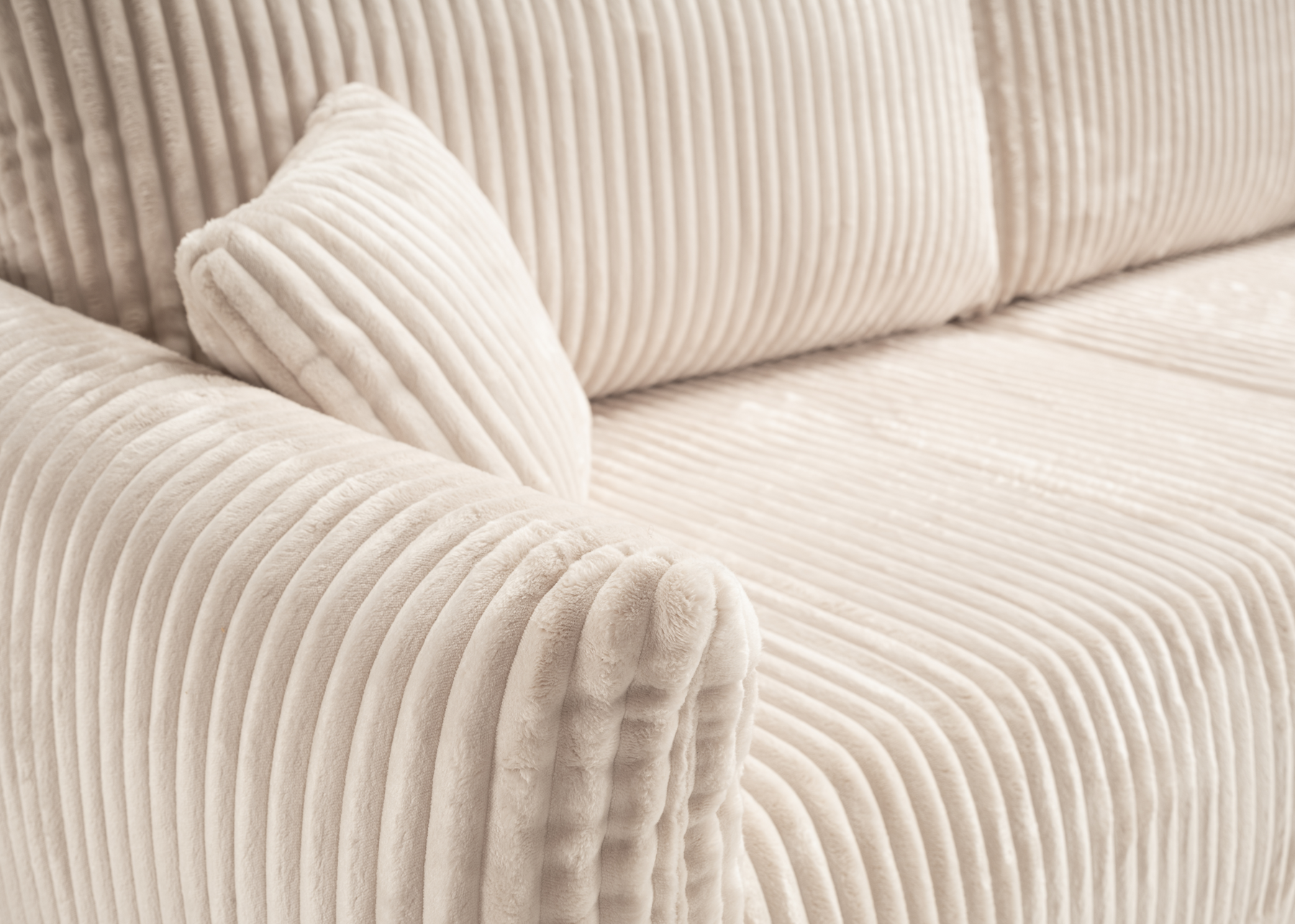 Divano letto in tessuto cannettato cashmere Marsiglia 240x108/145 cm
