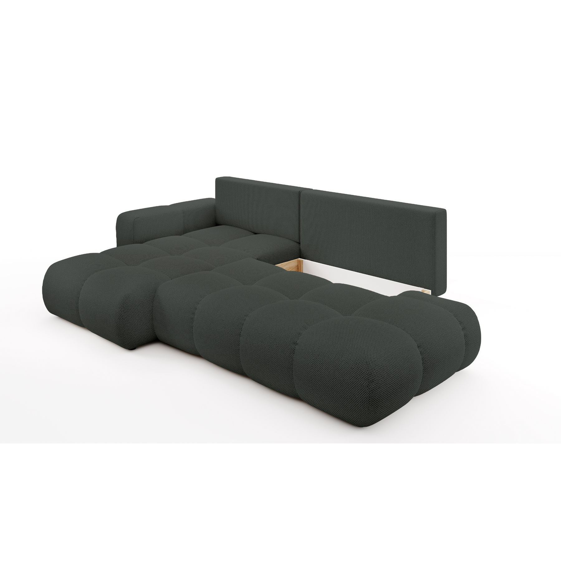 Divano letto angolare in tessuto cinigliato Vienna 286x177 cm