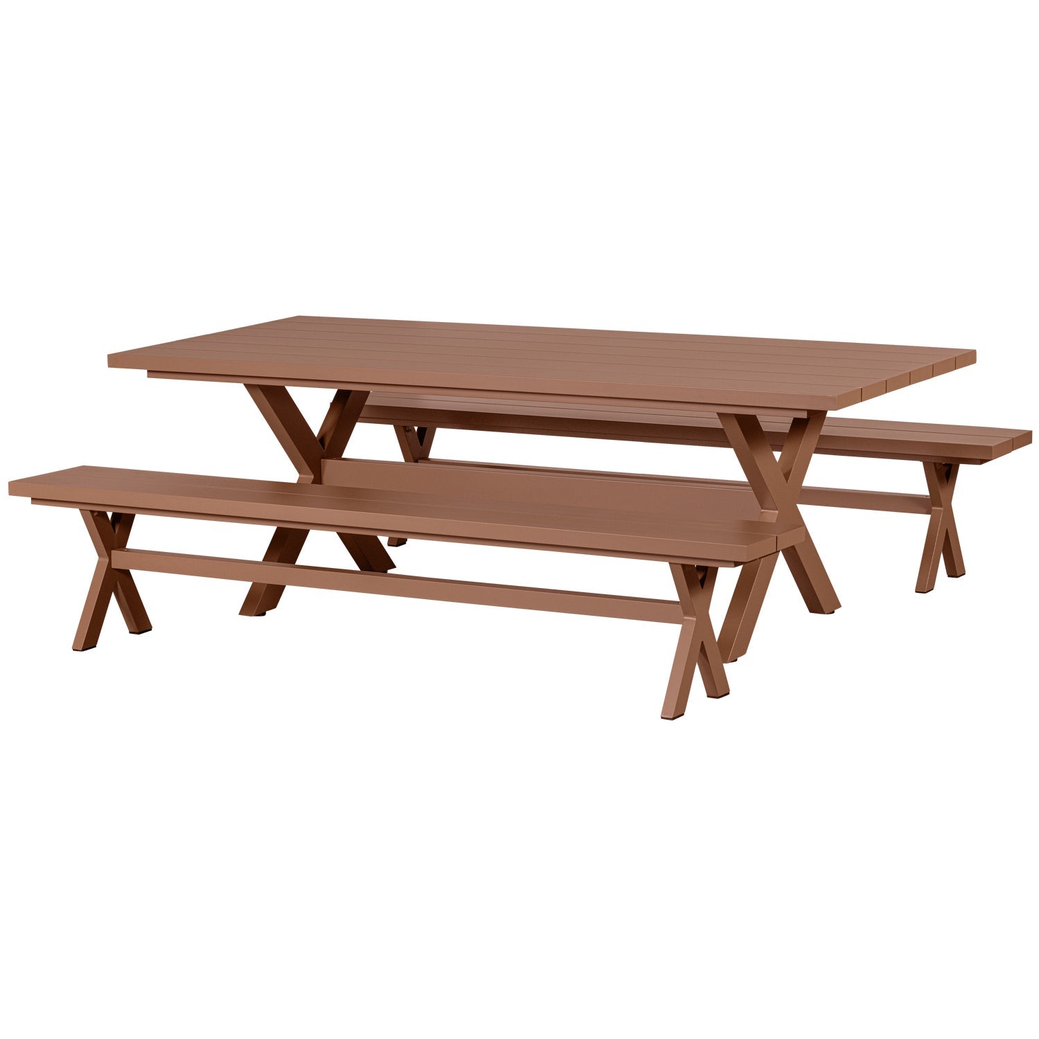 Tavolo da picnic in alluminio Delta 220x75 cm
