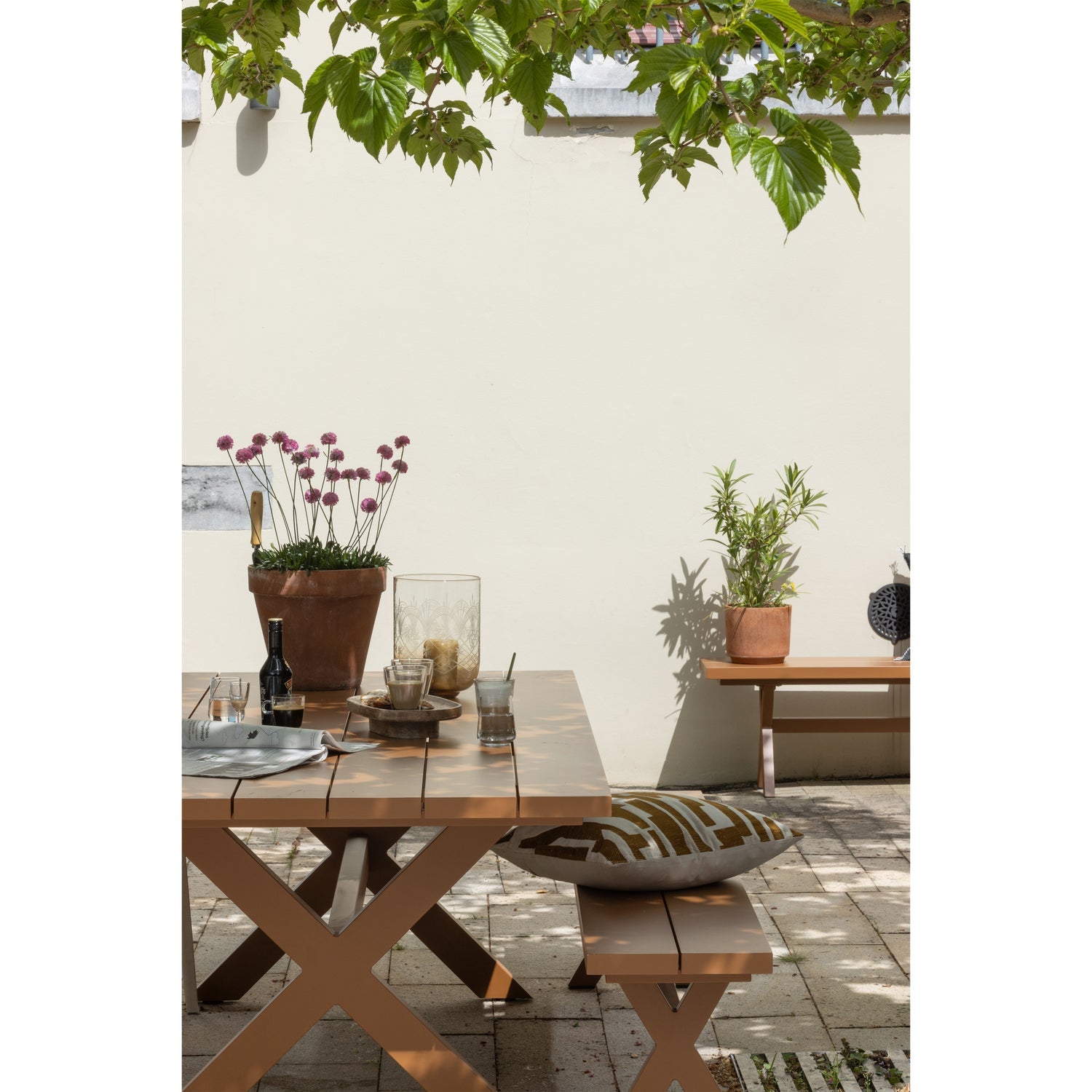 Tavolo da picnic in alluminio Delta 220x75 cm