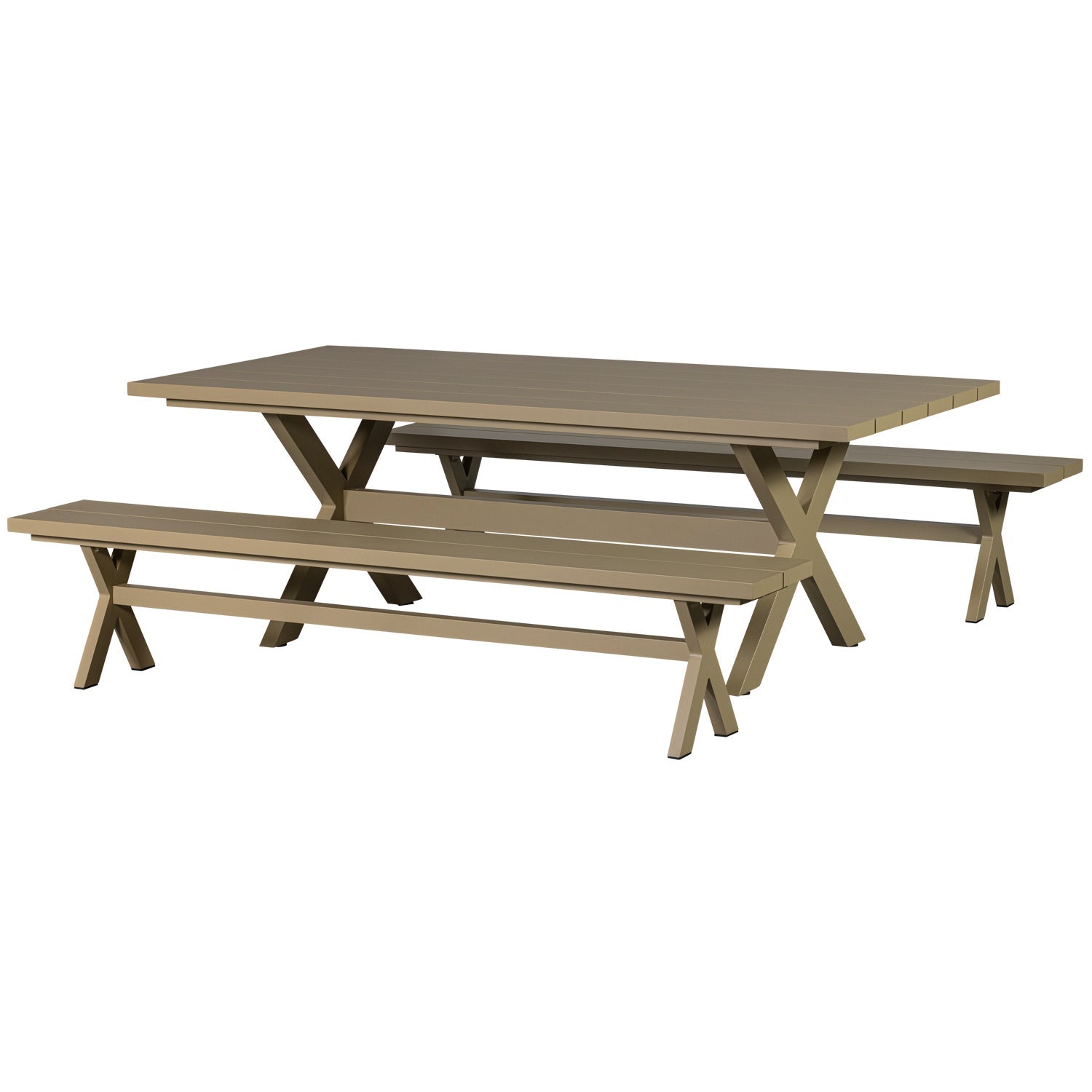 Tavolo da picnic in alluminio Delta 220x75 cm