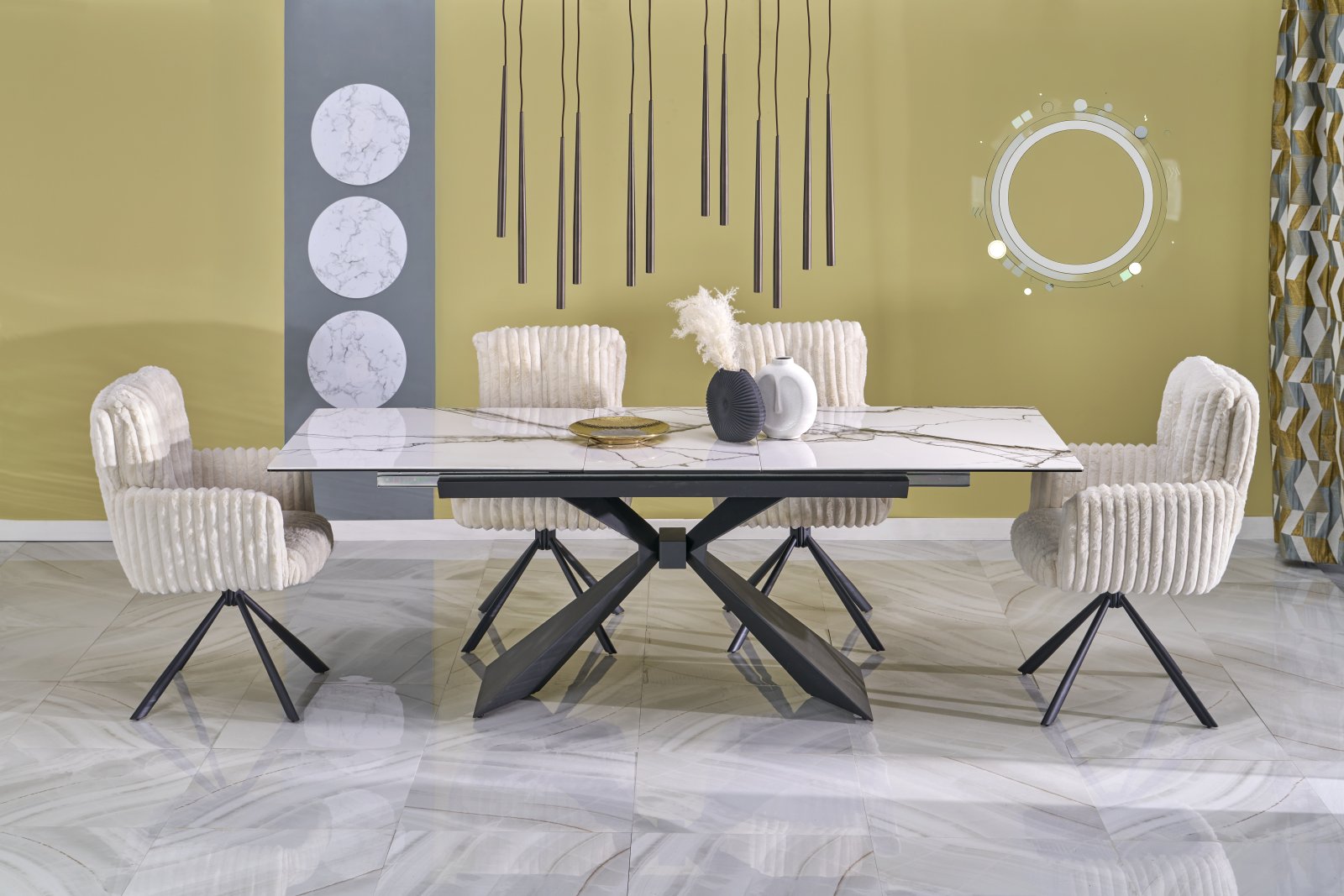 Tavolo allungabile per 6/8 persone marmo Adams 180/230x90 cm