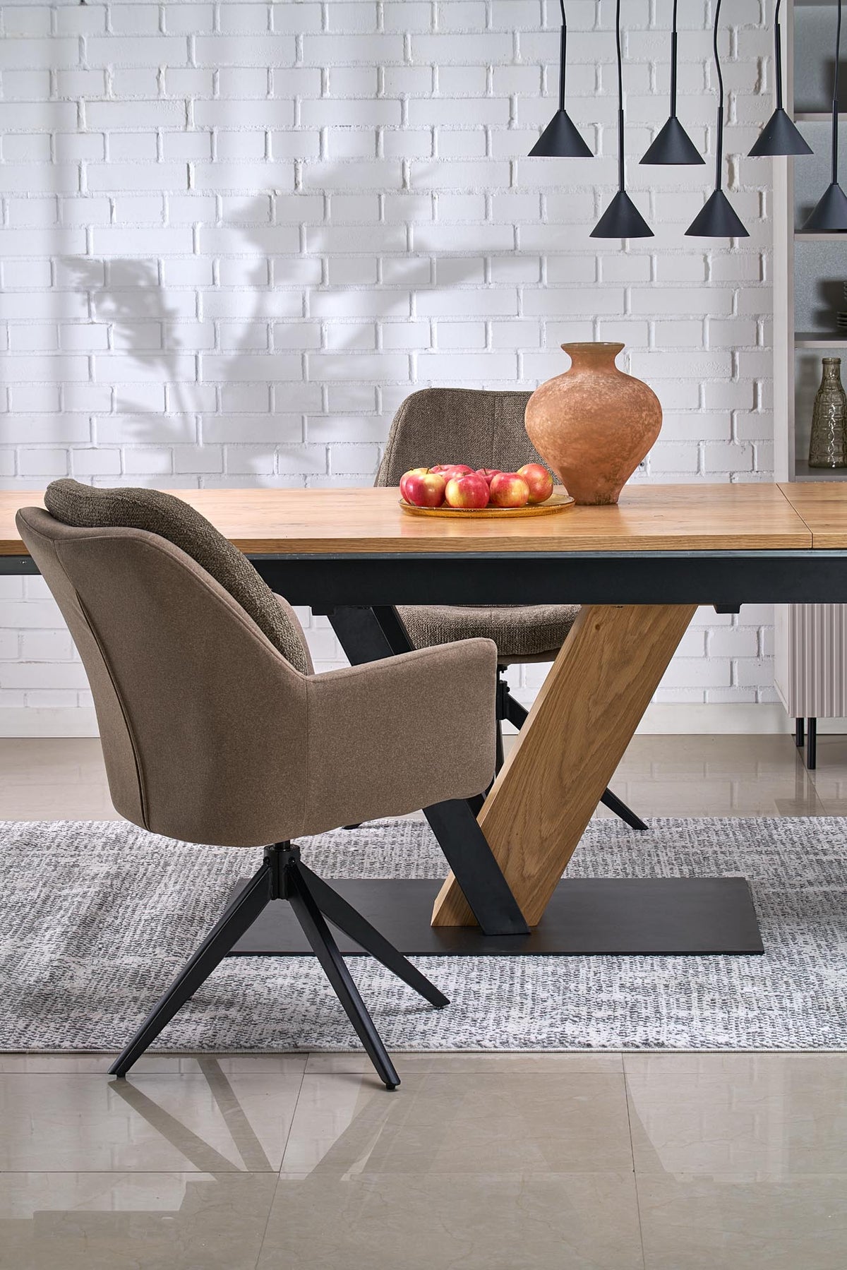 Sedia girevole in acciaio Lavy 65x94 cm