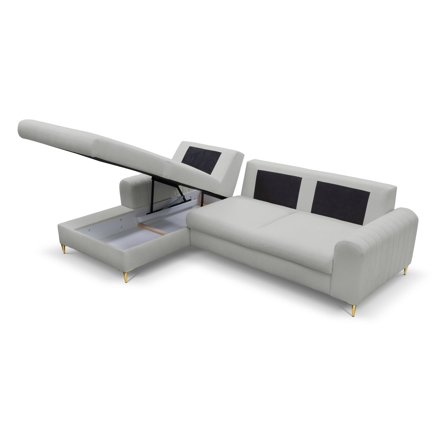 Divano letto angolare in tessuto cinigliato Firenze 251x164 cm