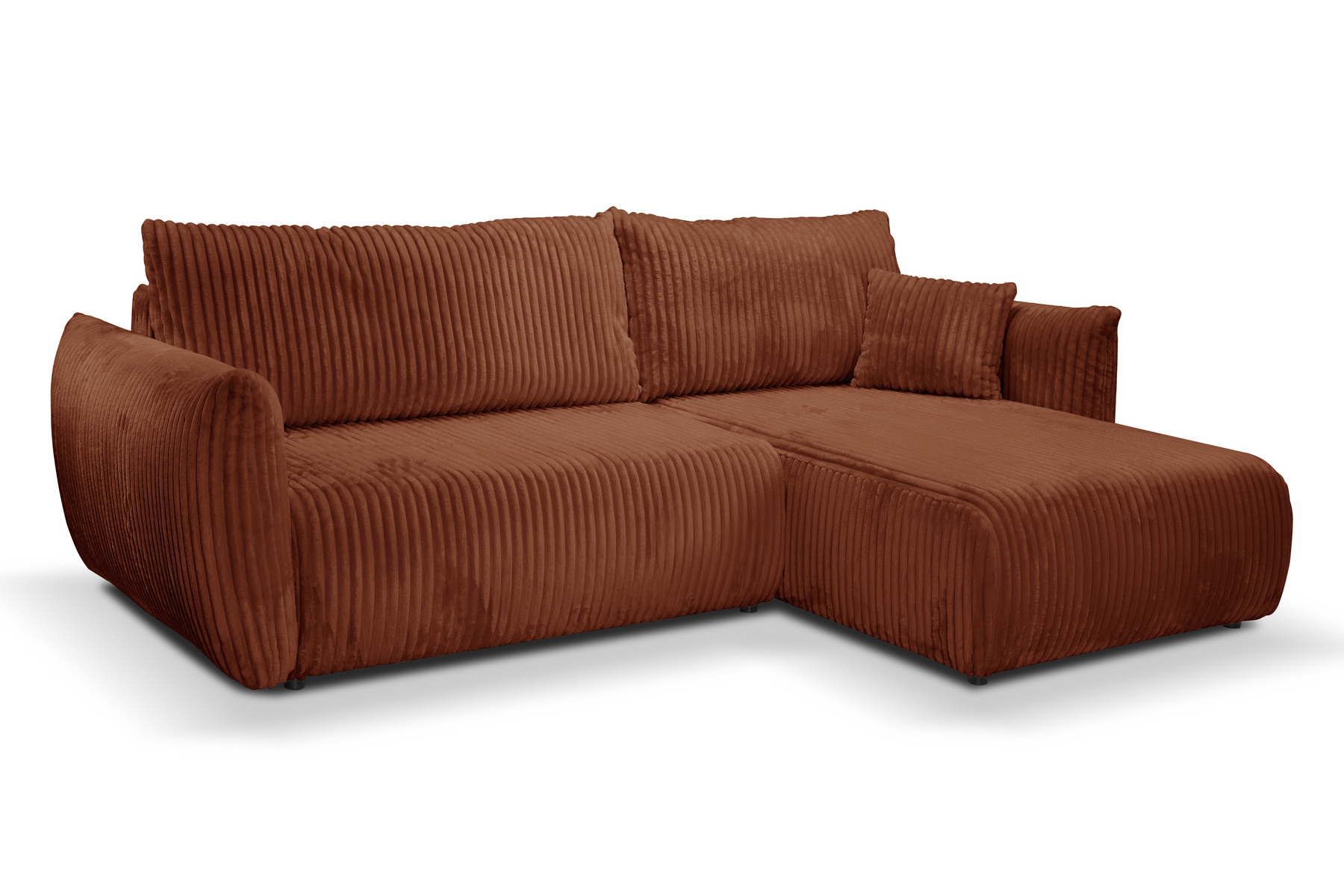 Divano letto angolare in tessuto cannettato Parigi 257x111/177 cm