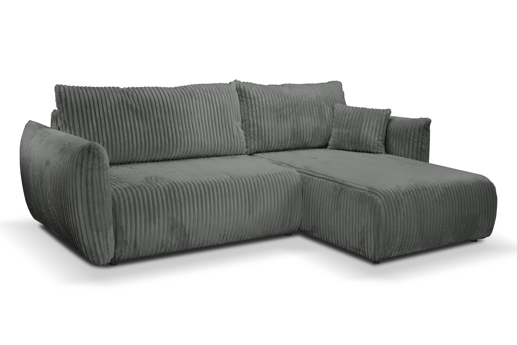 Divano letto angolare in tessuto cannettato Parigi 257x111/177 cm