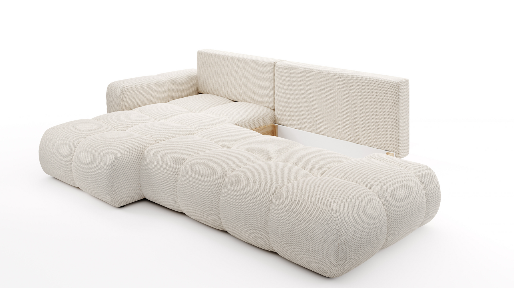 Divano letto angolare in tessuto cinigliato Vienna 286x177 cm