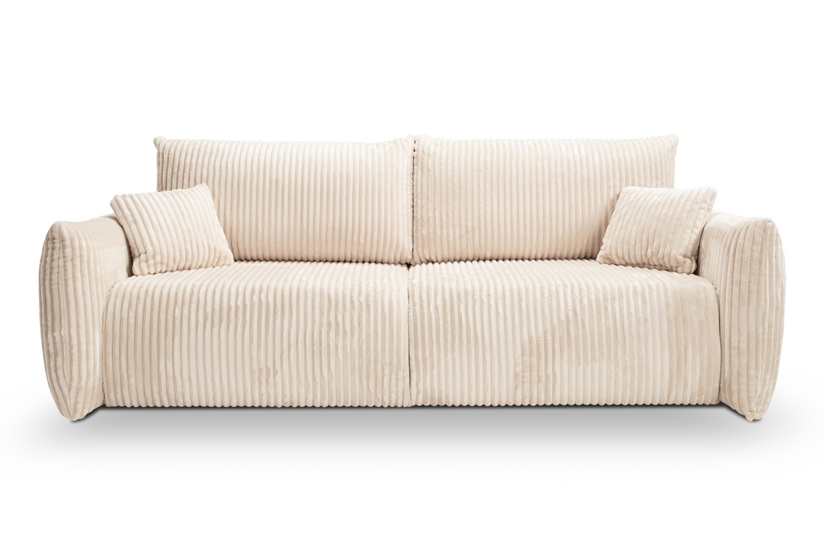 Divano letto in tessuto cannettato cashmere Marsiglia 240x108/145 cm