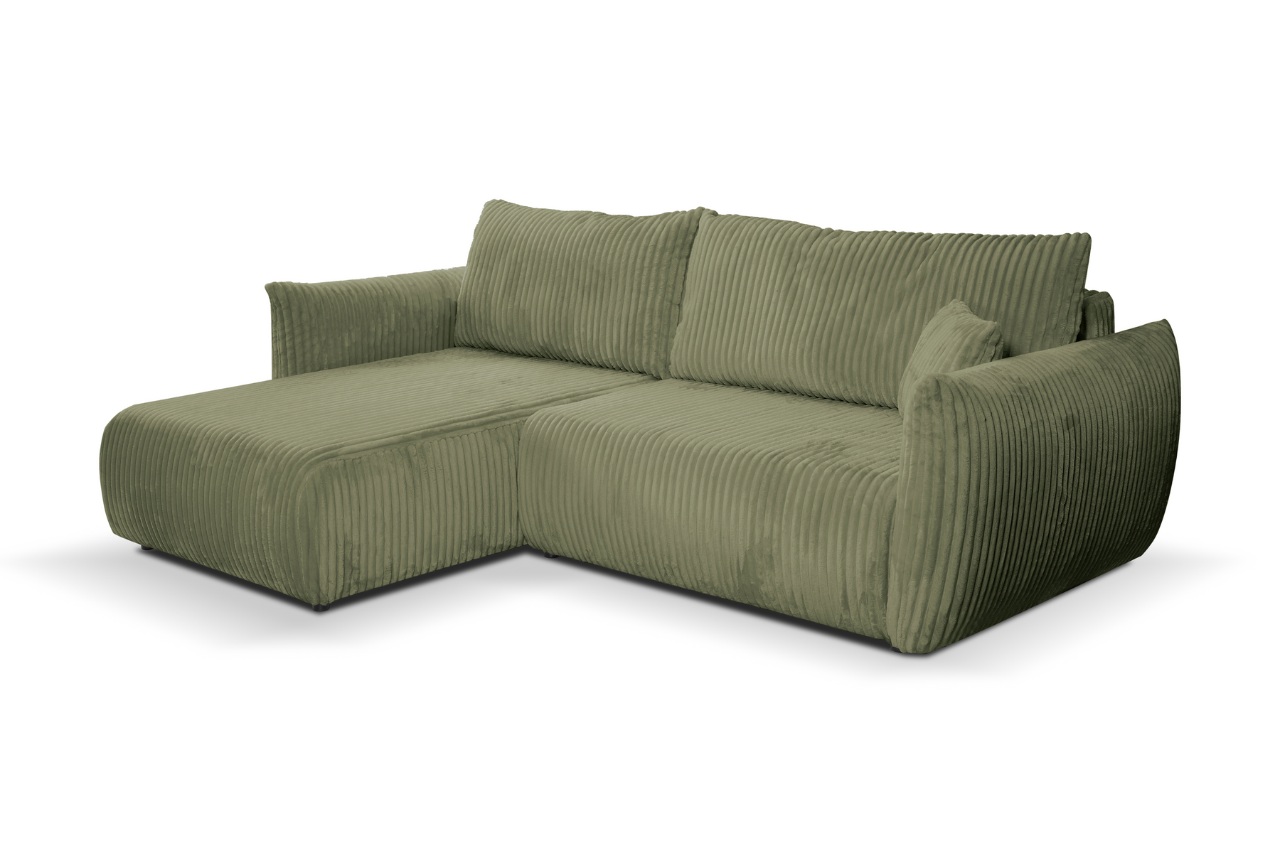 Divano letto angolare in tessuto cannettato Parigi 257x111/177 cm