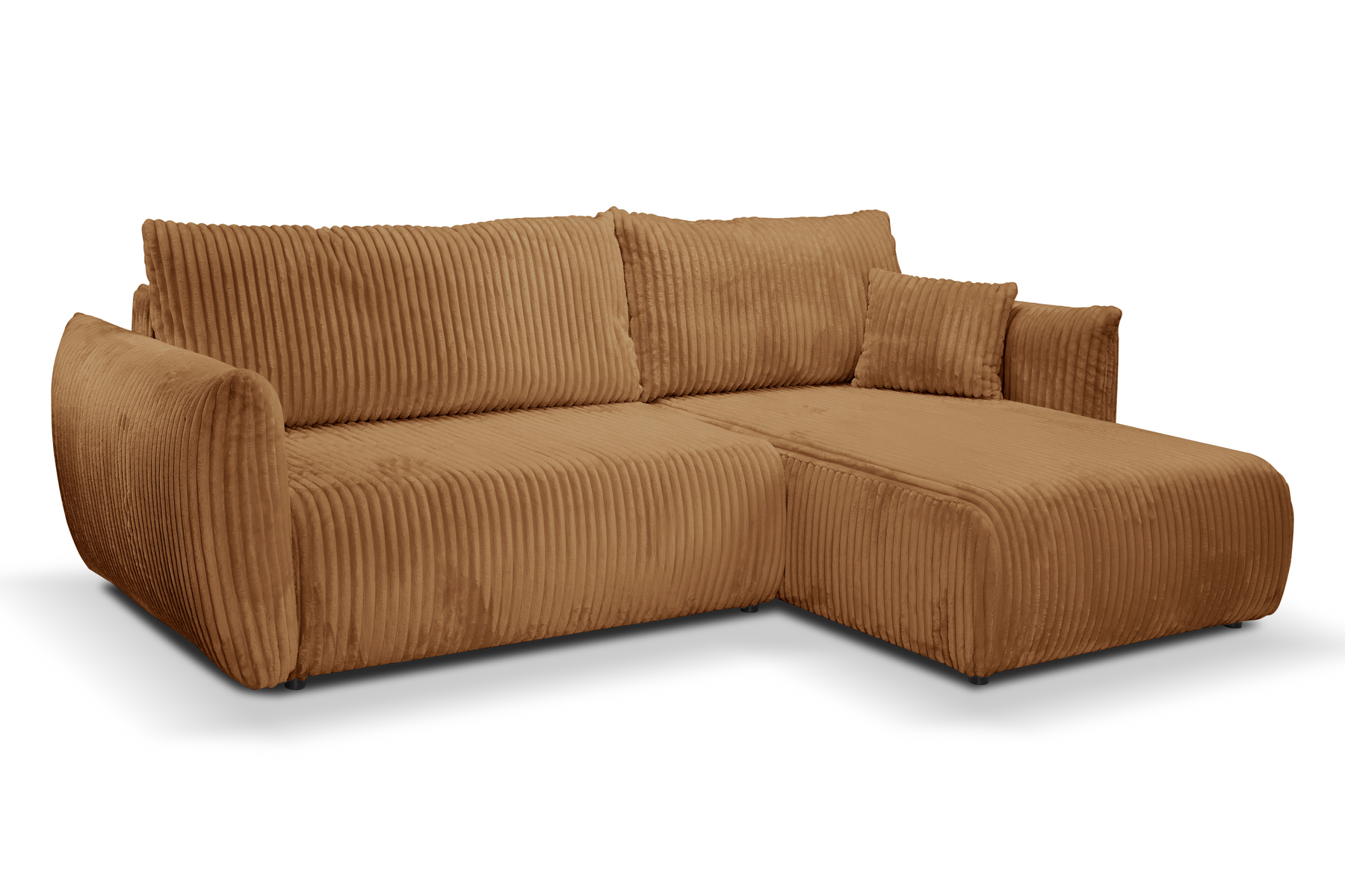 Divano letto angolare in tessuto cannettato Parigi 257x111/177 cm