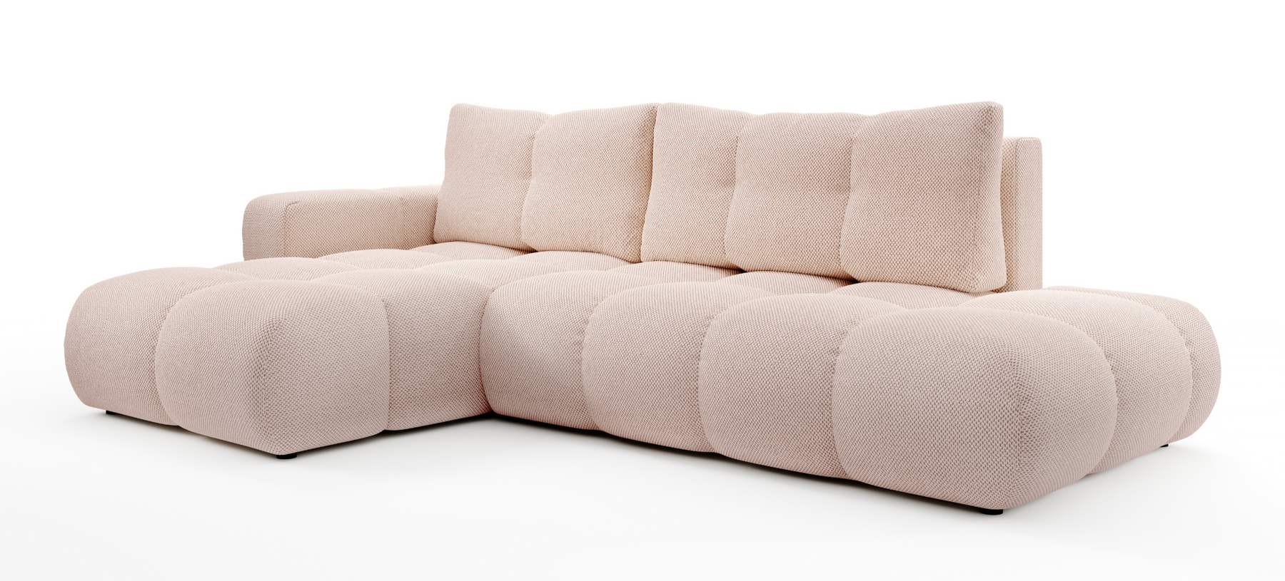 Divano letto angolare in tessuto cinigliato Vienna 286x177 cm