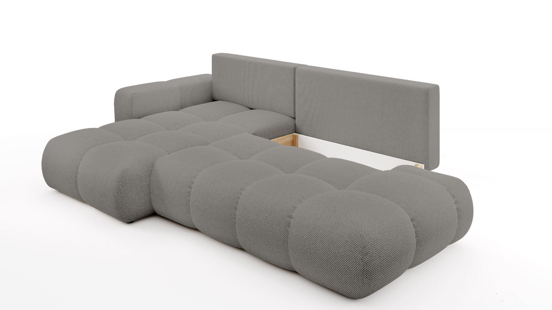 Divano letto angolare in tessuto cinigliato Vienna 286x177 cm