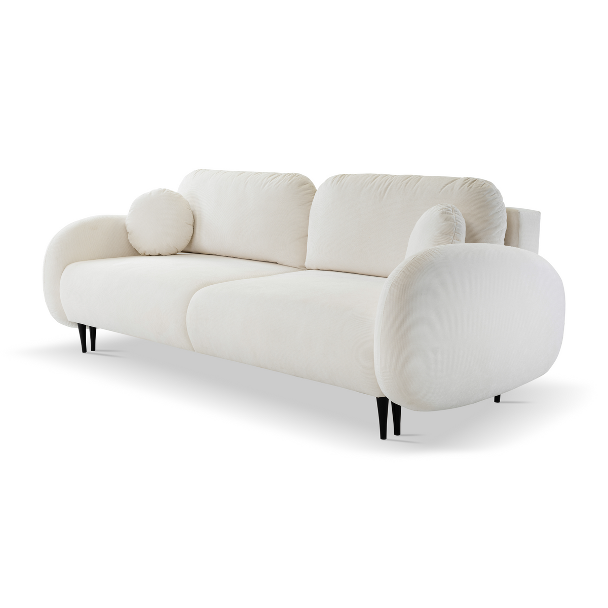 Divano letto in tessuto canettato bianco Praga 232x109 cm