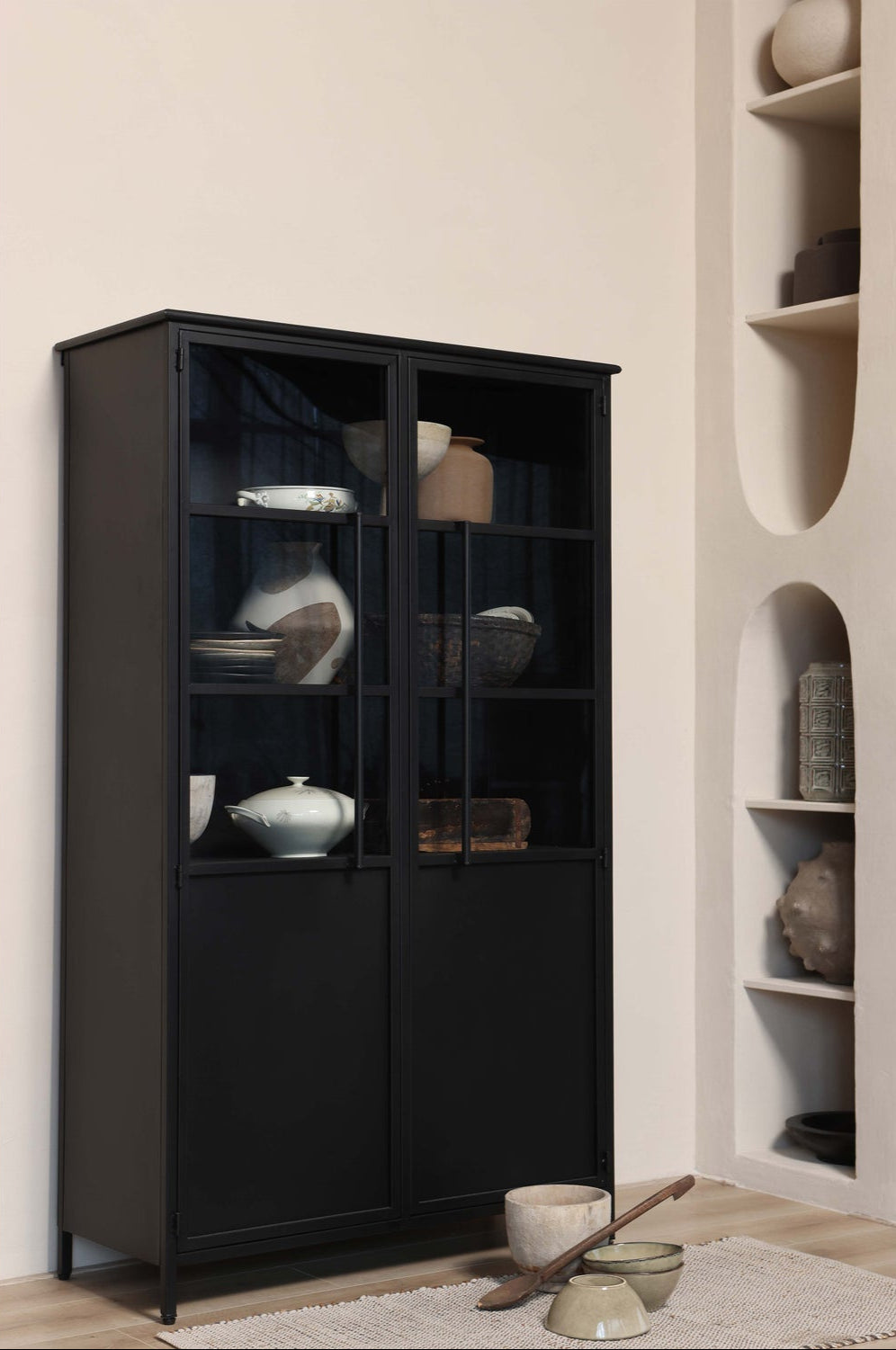 Vetrina 2 ante in metallo nero BePureHome 170x99 cm
