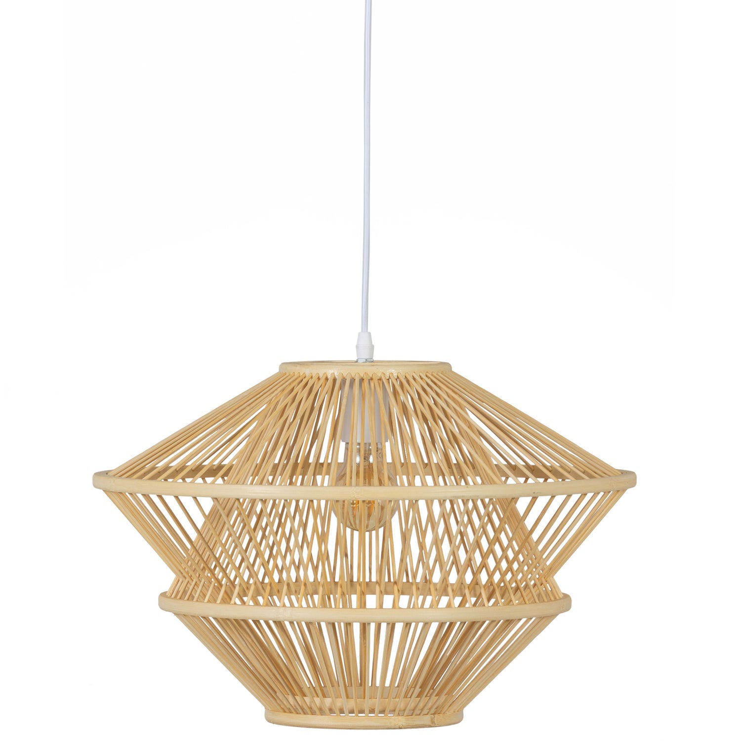 Lampada a sospensione in bambù Bamboo 31x46 cm