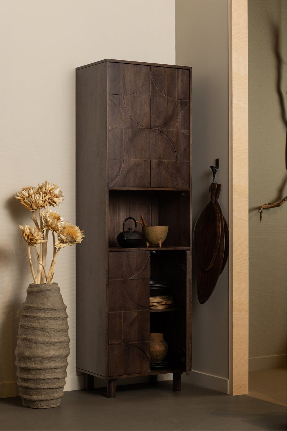 Credenza 4 ante in legno di mango Draw 200x60 cm