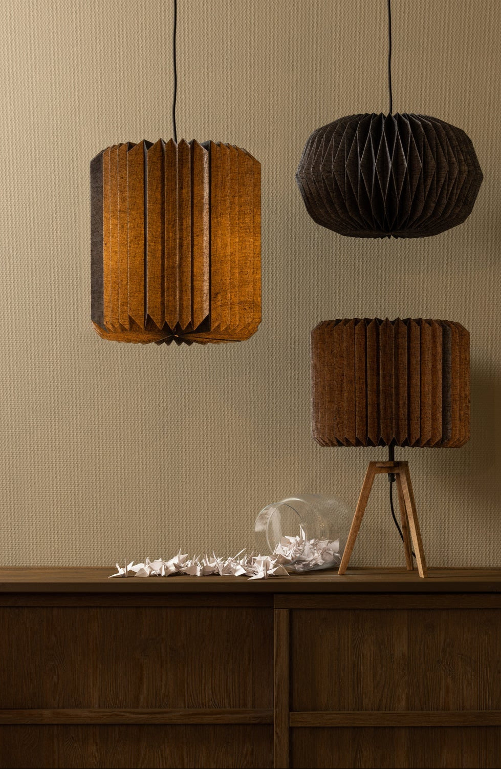 Set di 8 lampade a sospensione in carta Bones 40x44 cm