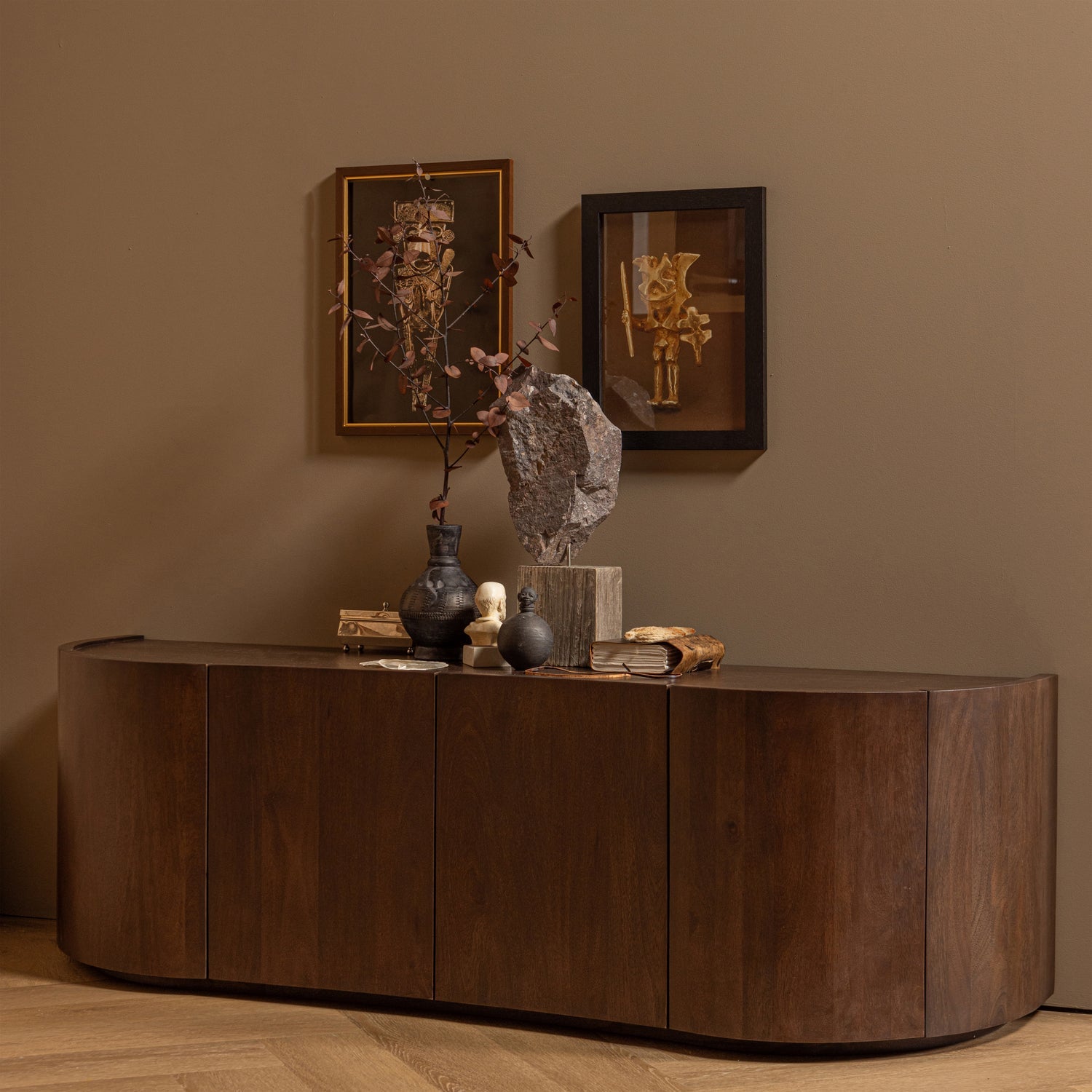 Credenza 4 ante in legno di mango Sense 50x160 cm