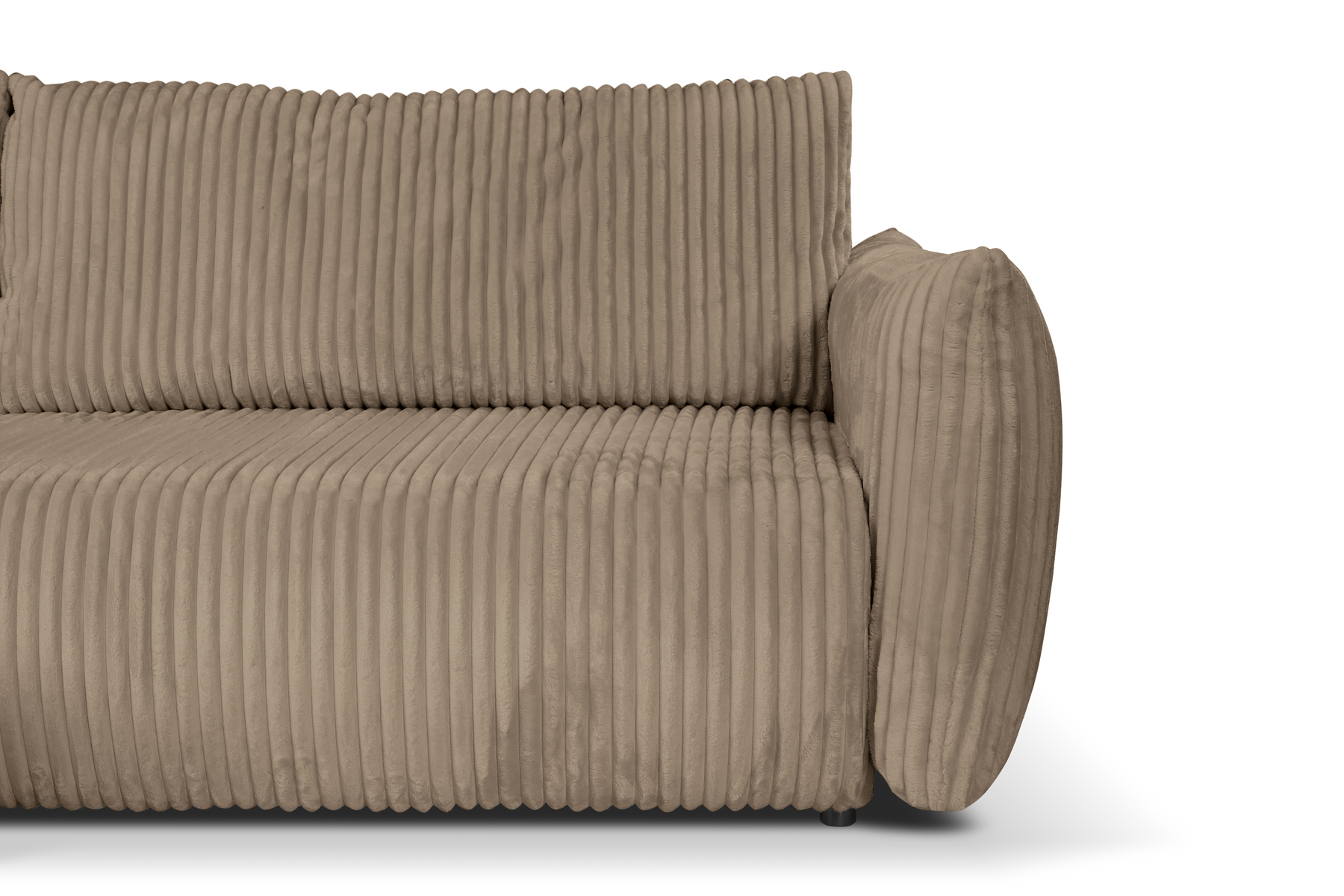 Divano letto angolare in tessuto cannettato Parigi 257x111/177 cm