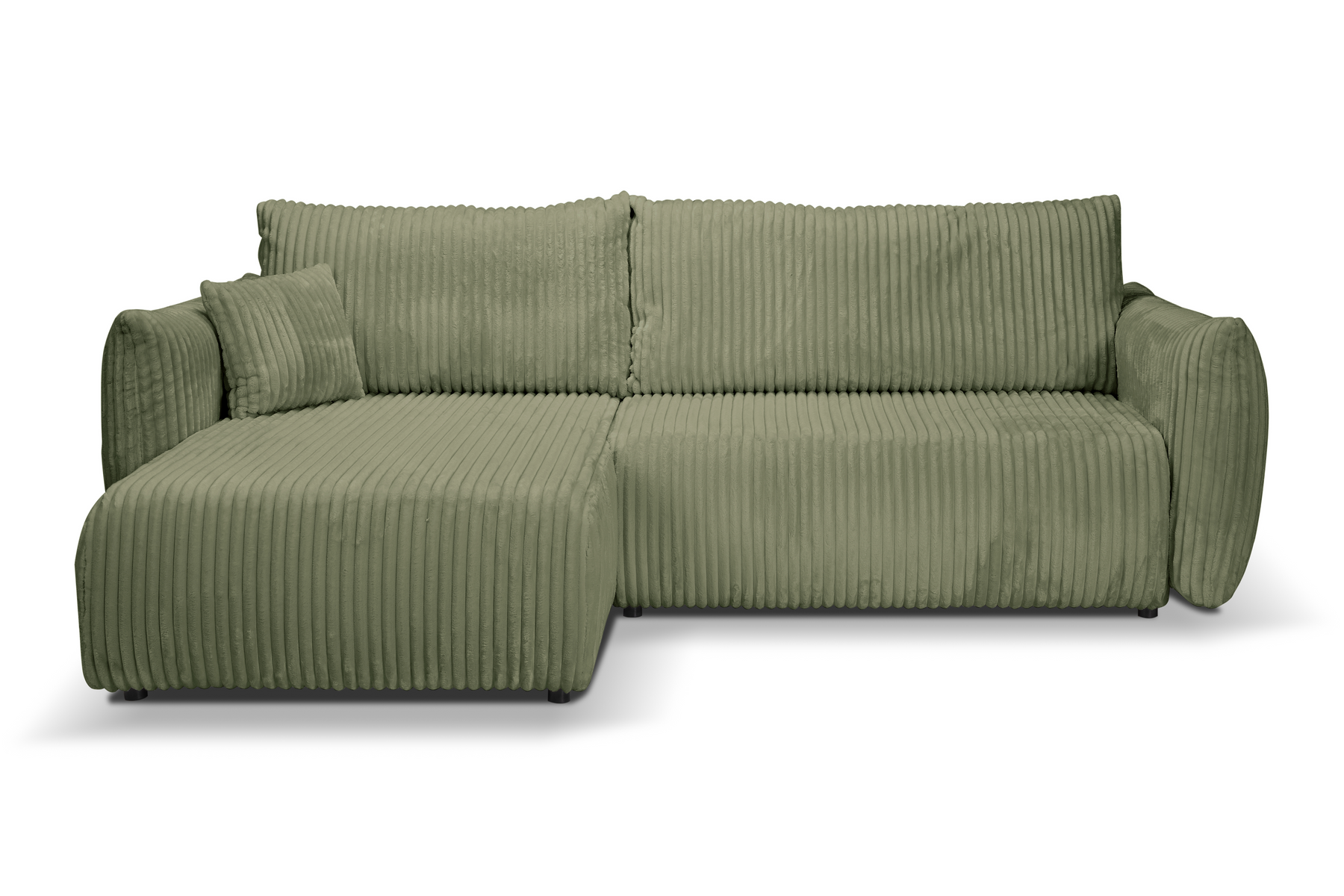 Divano letto angolare in tessuto cannettato Parigi 257x111/177 cm