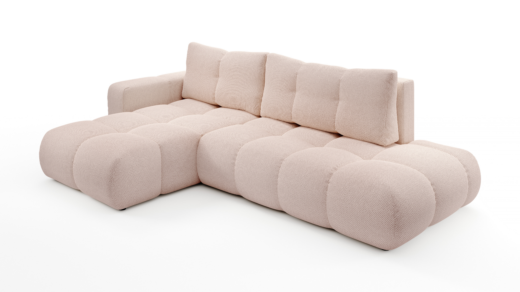 Divano letto angolare in tessuto cinigliato Vienna 286x177 cm