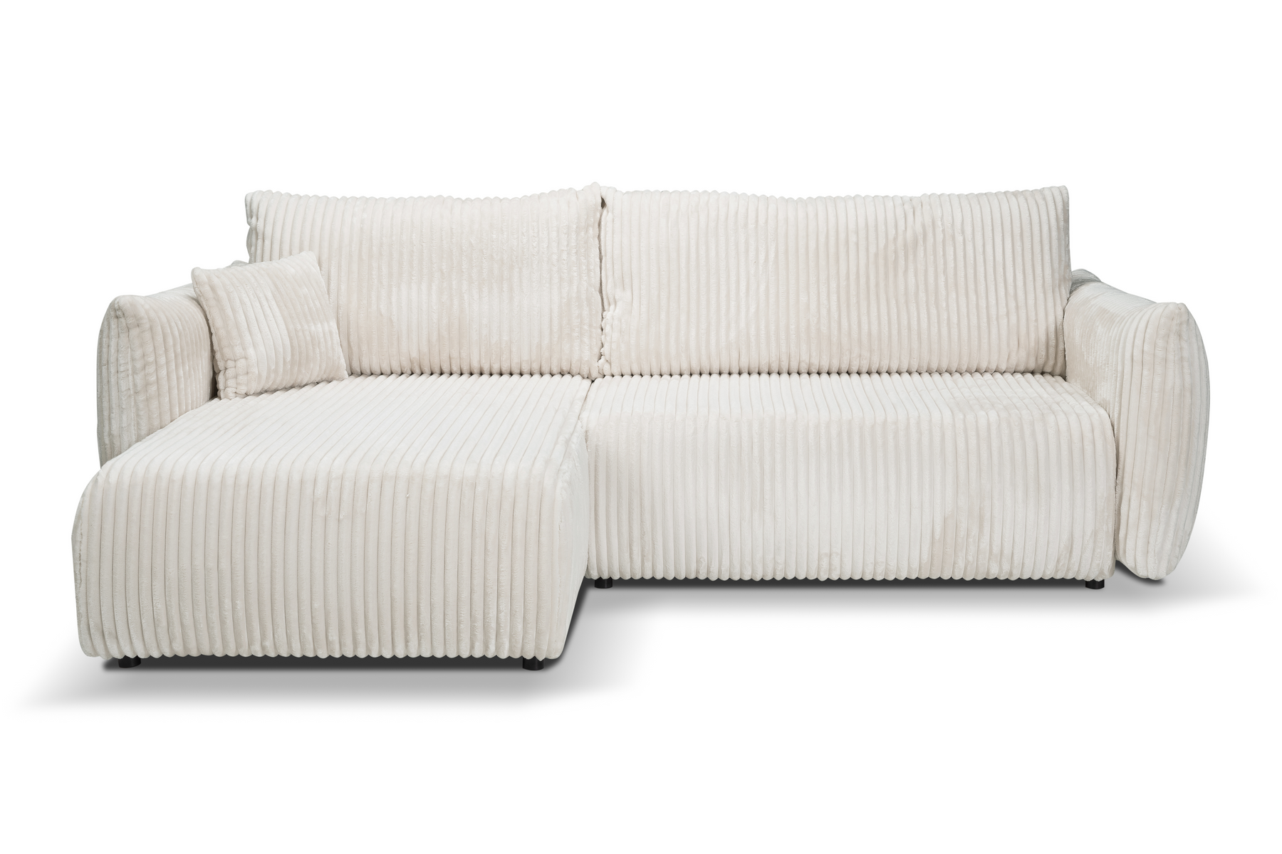 Divano letto angolare in tessuto cannettato Parigi 257x111/177 cm