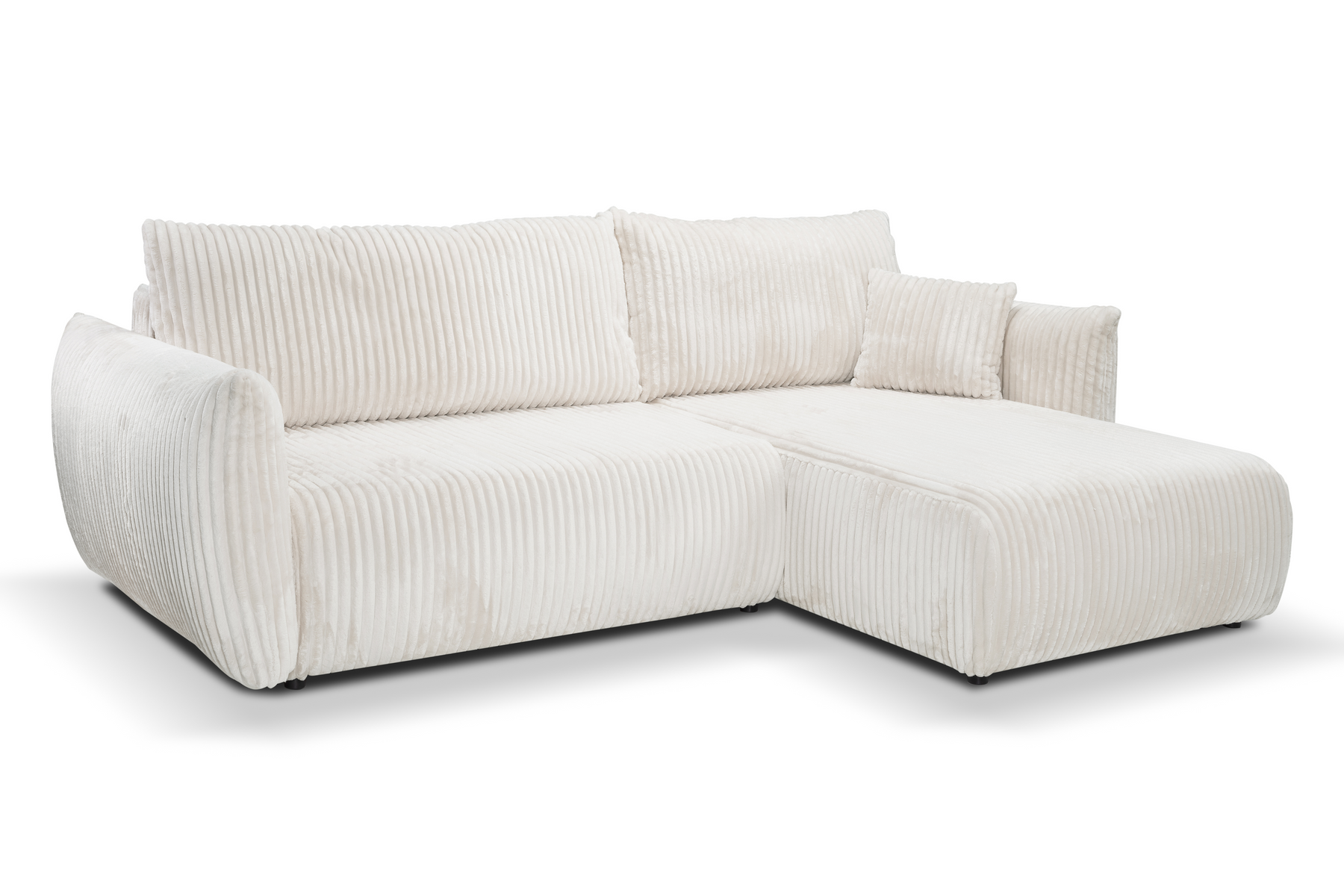 Divano letto angolare in tessuto cannettato Parigi 257x111/177 cm