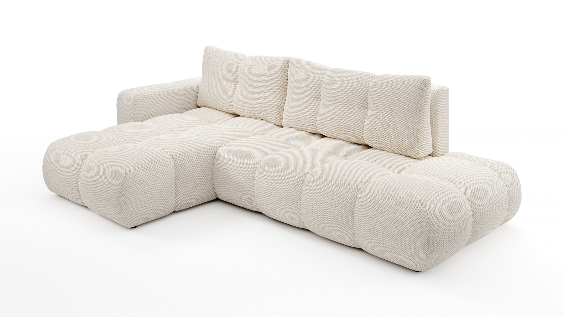 Divano letto angolare in tessuto cinigliato Vienna 286x177 cm
